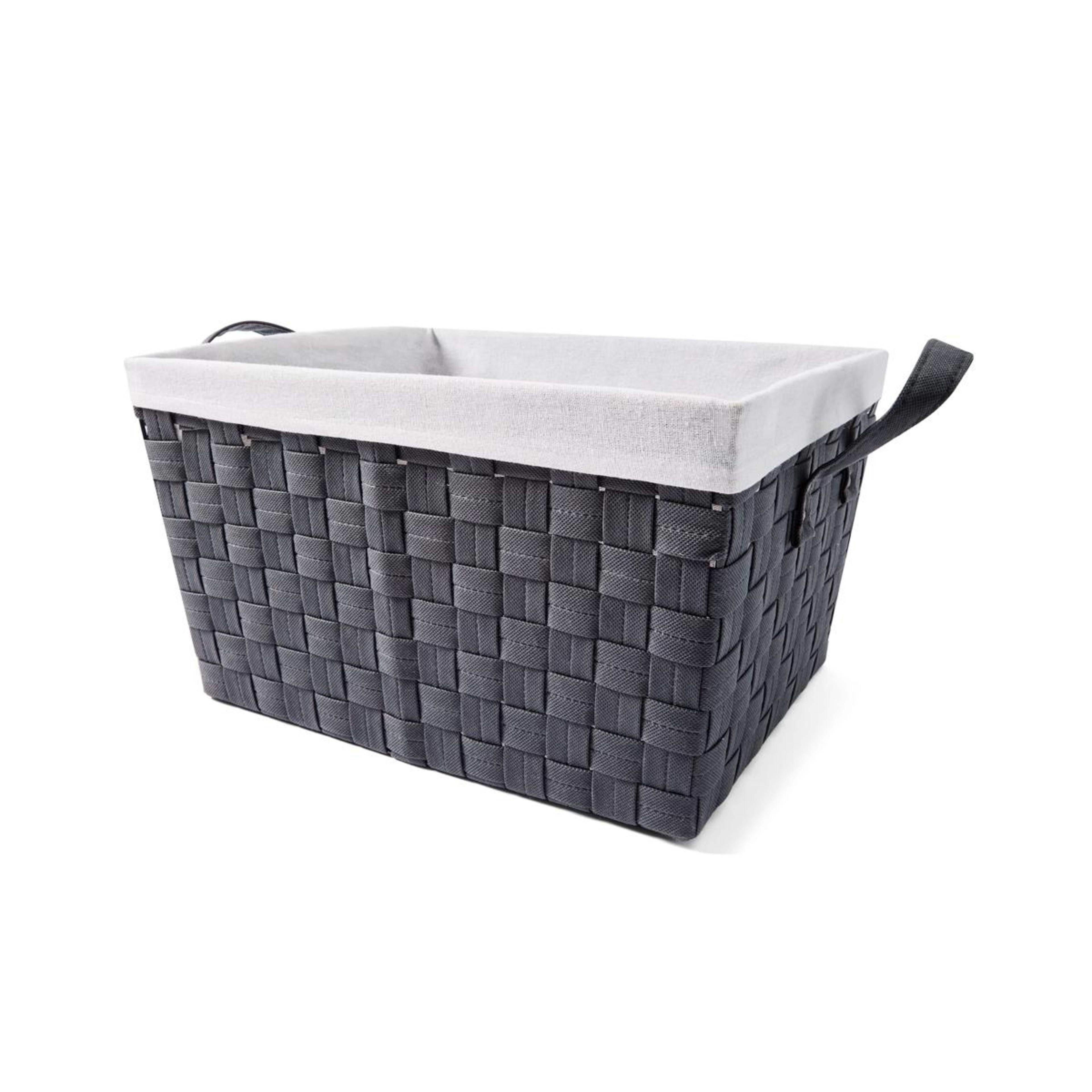 1 Non Woven Basket with Liner - Medium, Charcoal