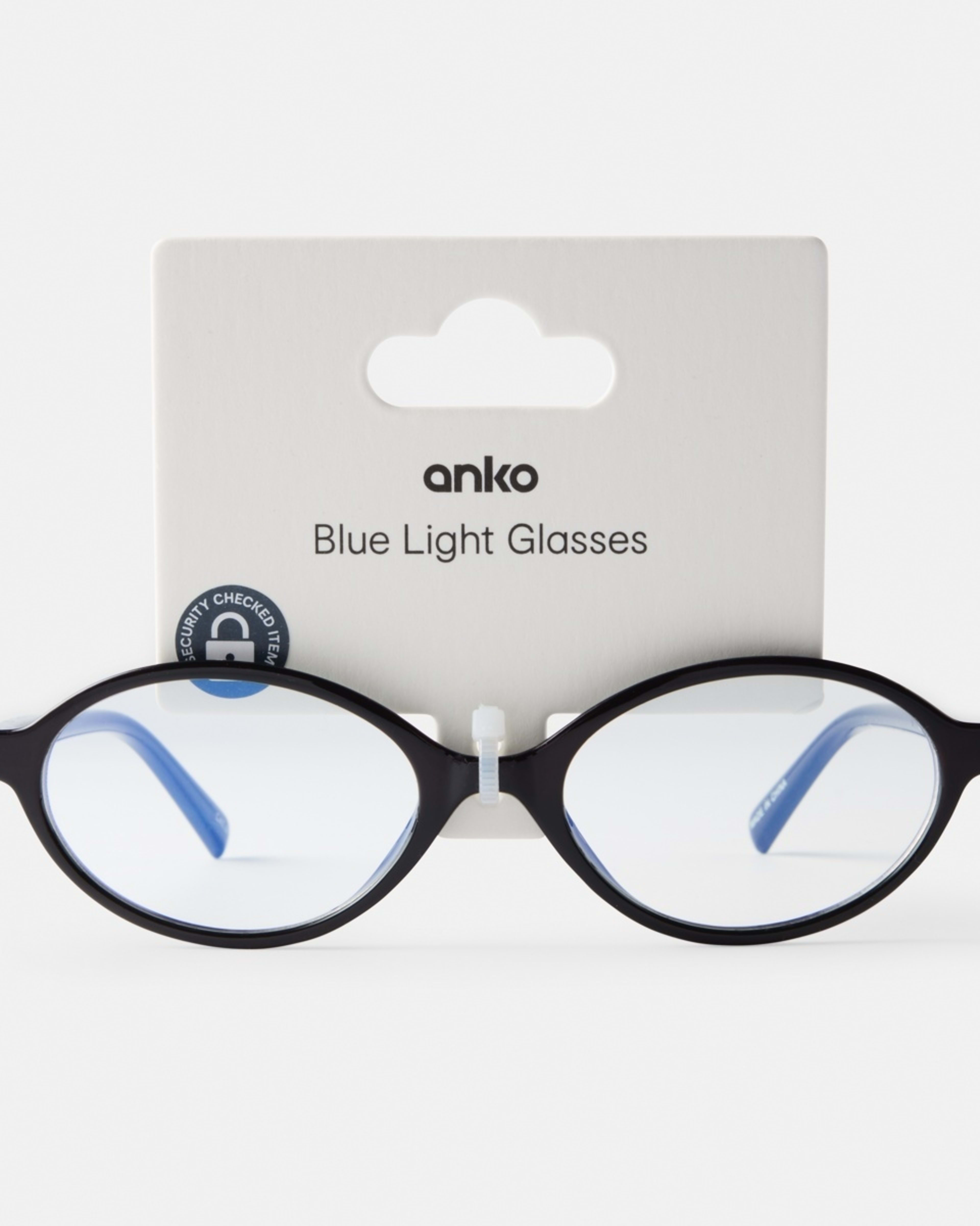7 Womens Oval Blue Light Glasses Black, 7 of 7