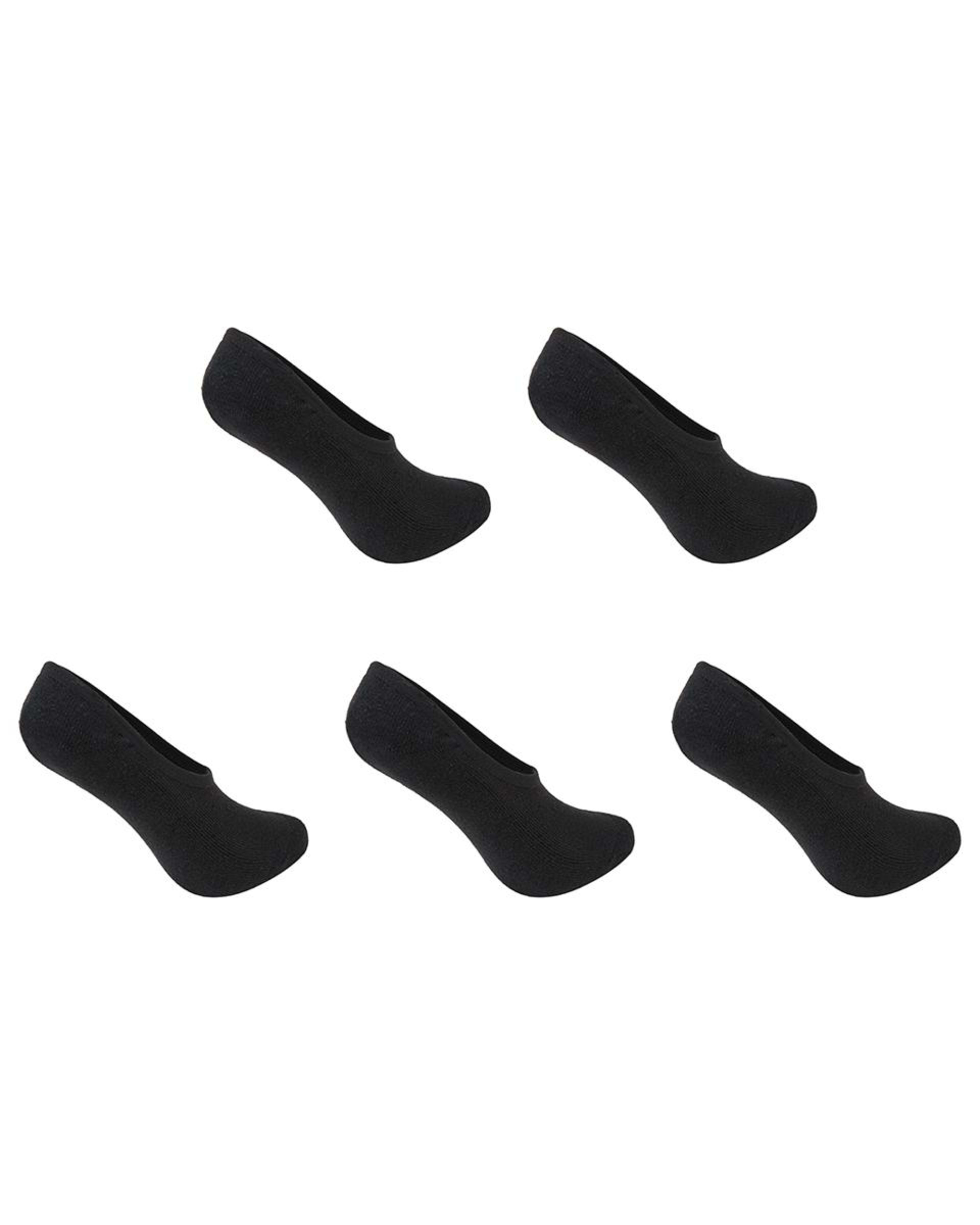 2 5 Pack Terry No Show Socks BLACK, 2 of 3