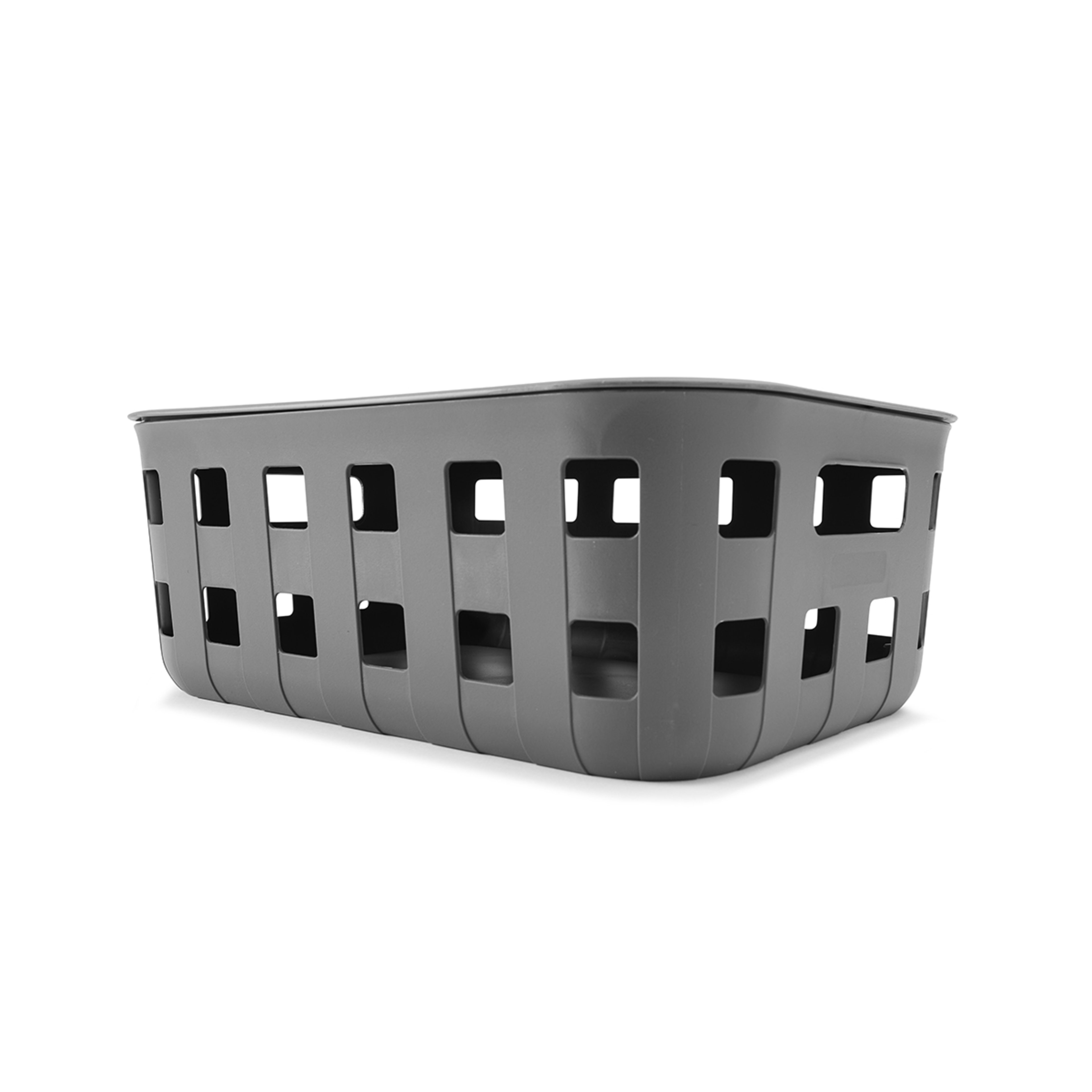 1 12L Rectangle Trellis Basket with Lid - Charcoal, 1 of 9