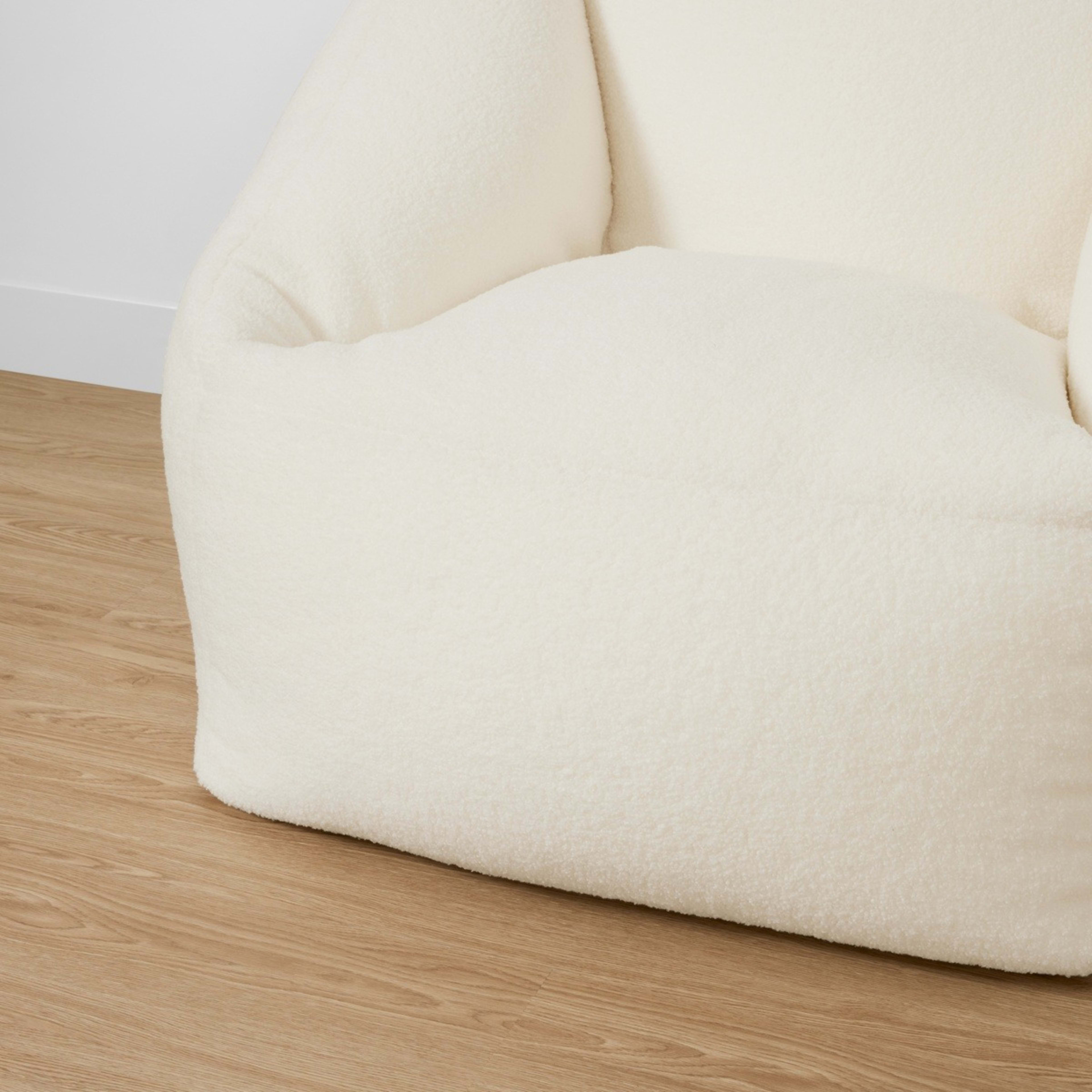 6 Boucle Bean Bag - White, 6 of 9