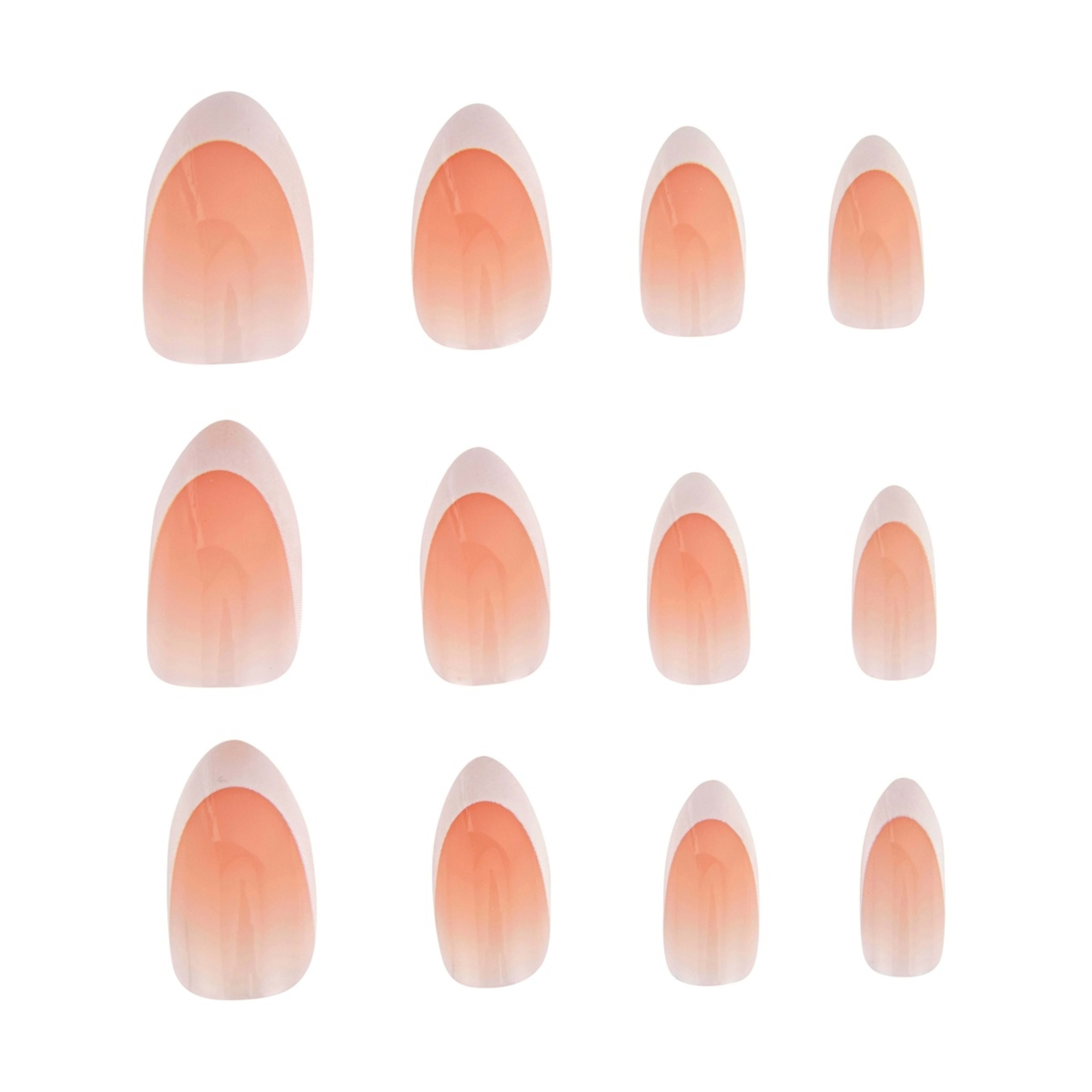5 OXX Cosmetics 100 Pack Artificial Nails with Adhesive - Almond Shape, French Tip, 5 of 5