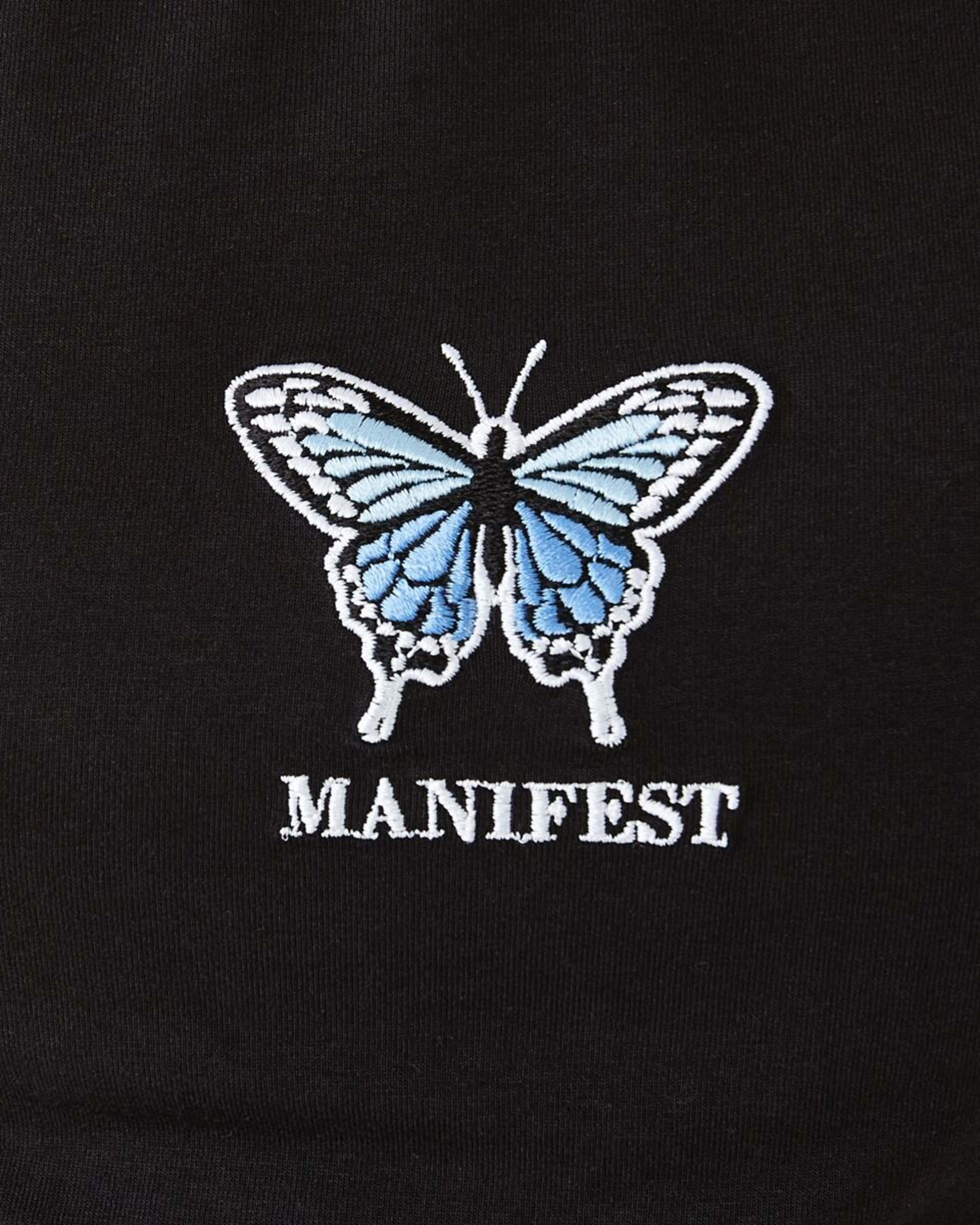 4 Short Sleeve Ringer T-shirt Manifest Butterfly Black, 4 of 9