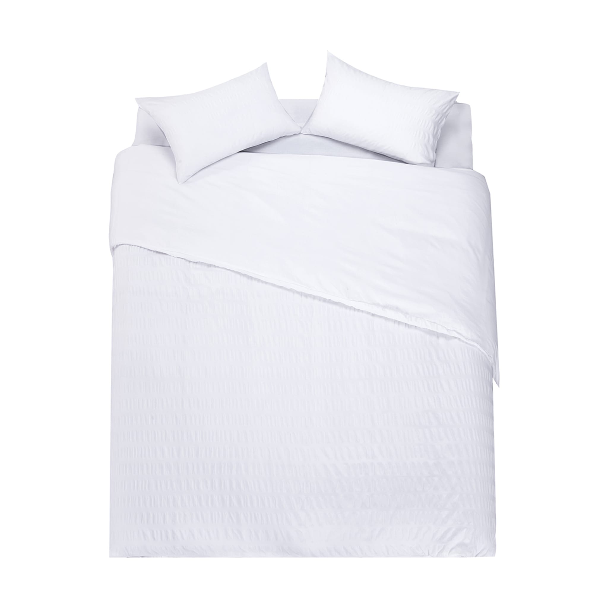 Amity Seersucker Quilt Cover Set King Bed, White Kmart