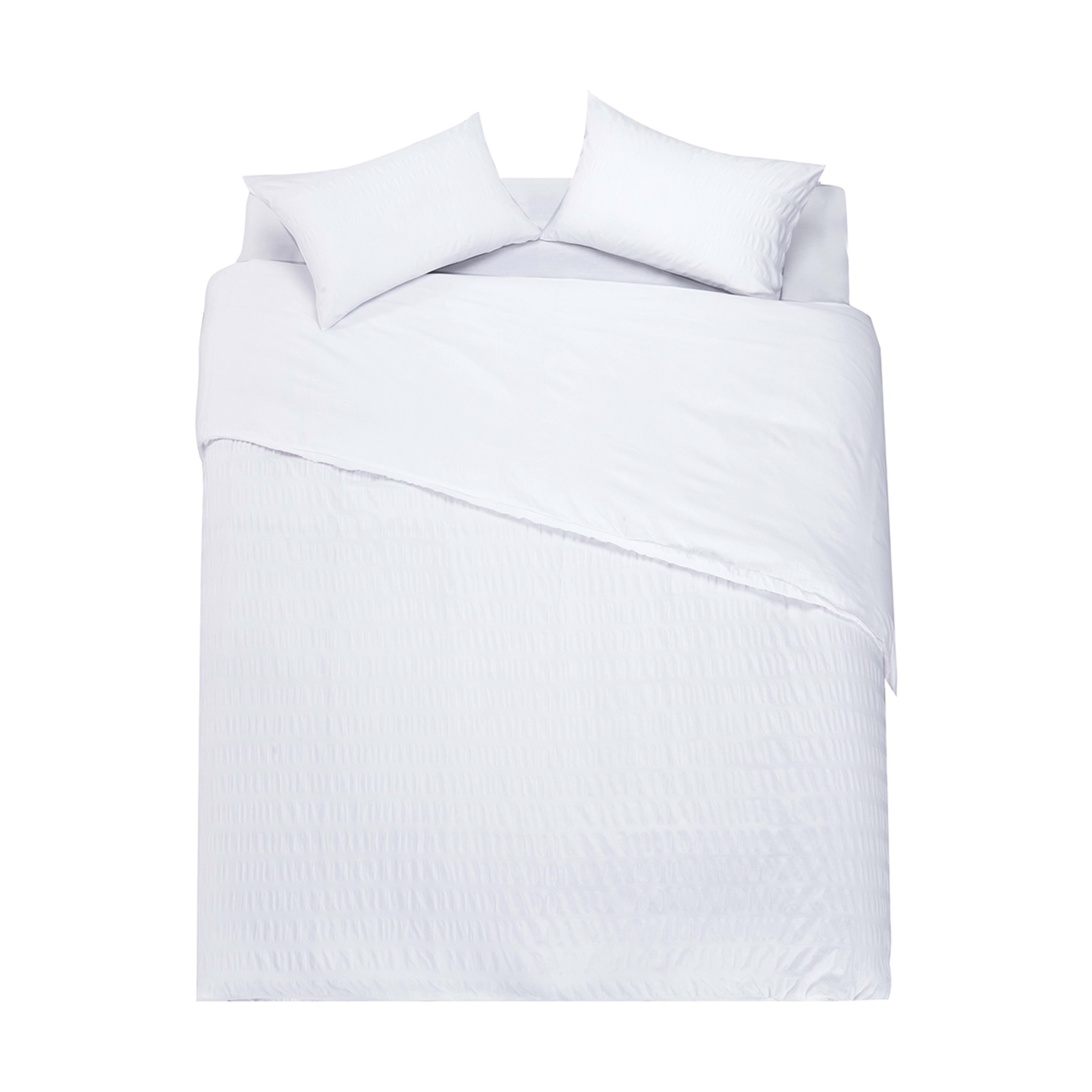 Amity Seersucker Quilt Cover Set King Bed, White Kmart