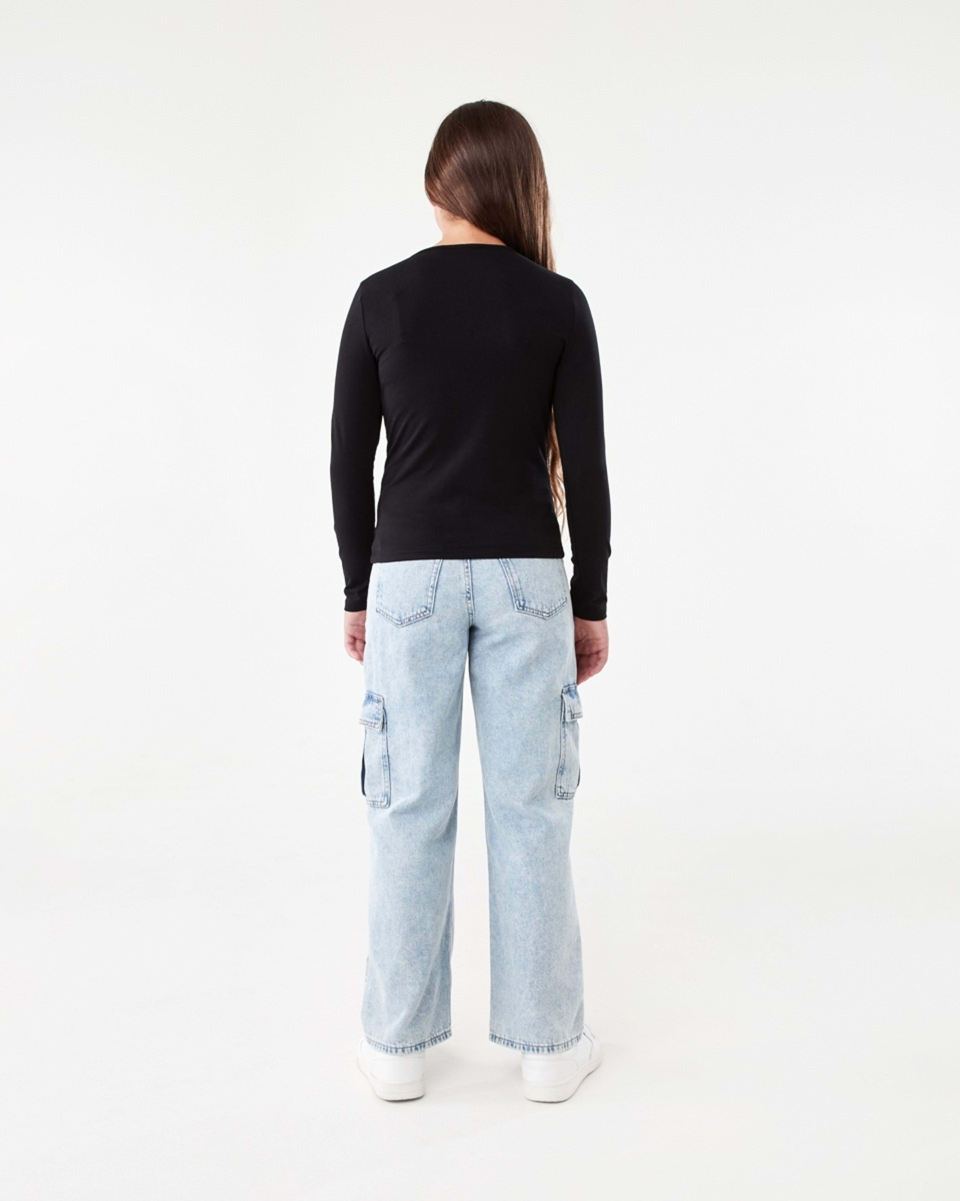 6 Plain Long Sleeve Top Black, 6 of 8