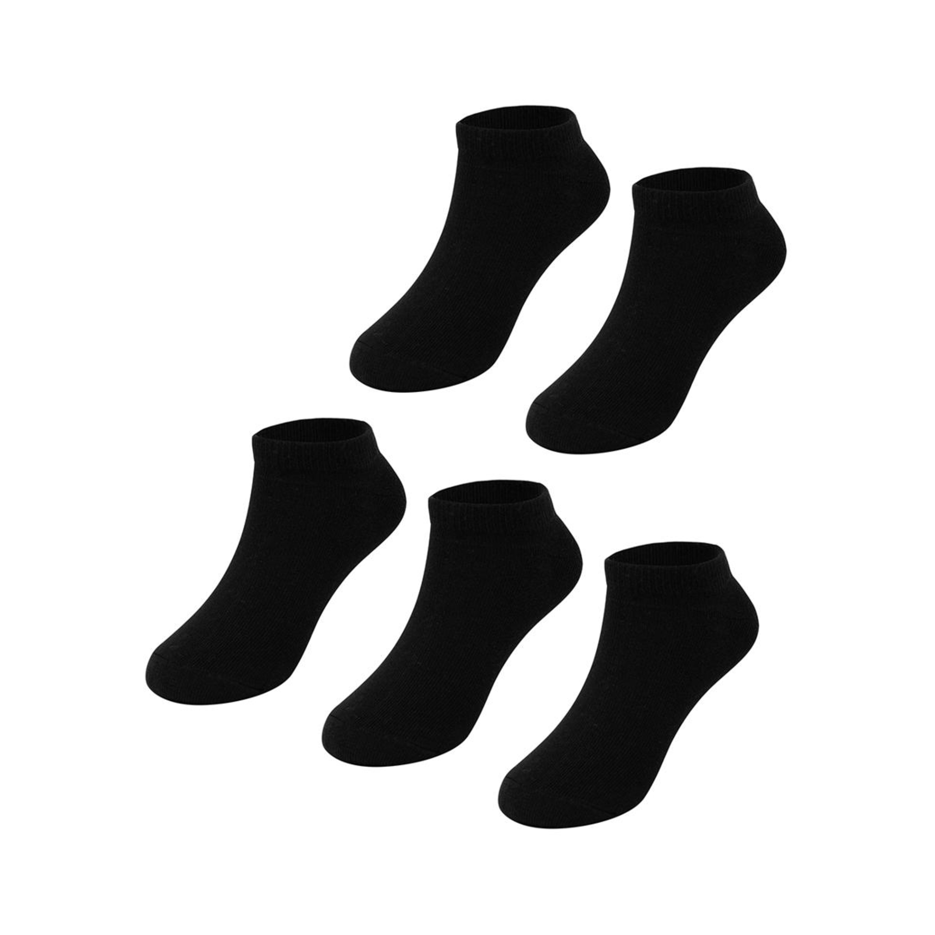 1 5 Pack School Trainer Socks Black, 1 of 3