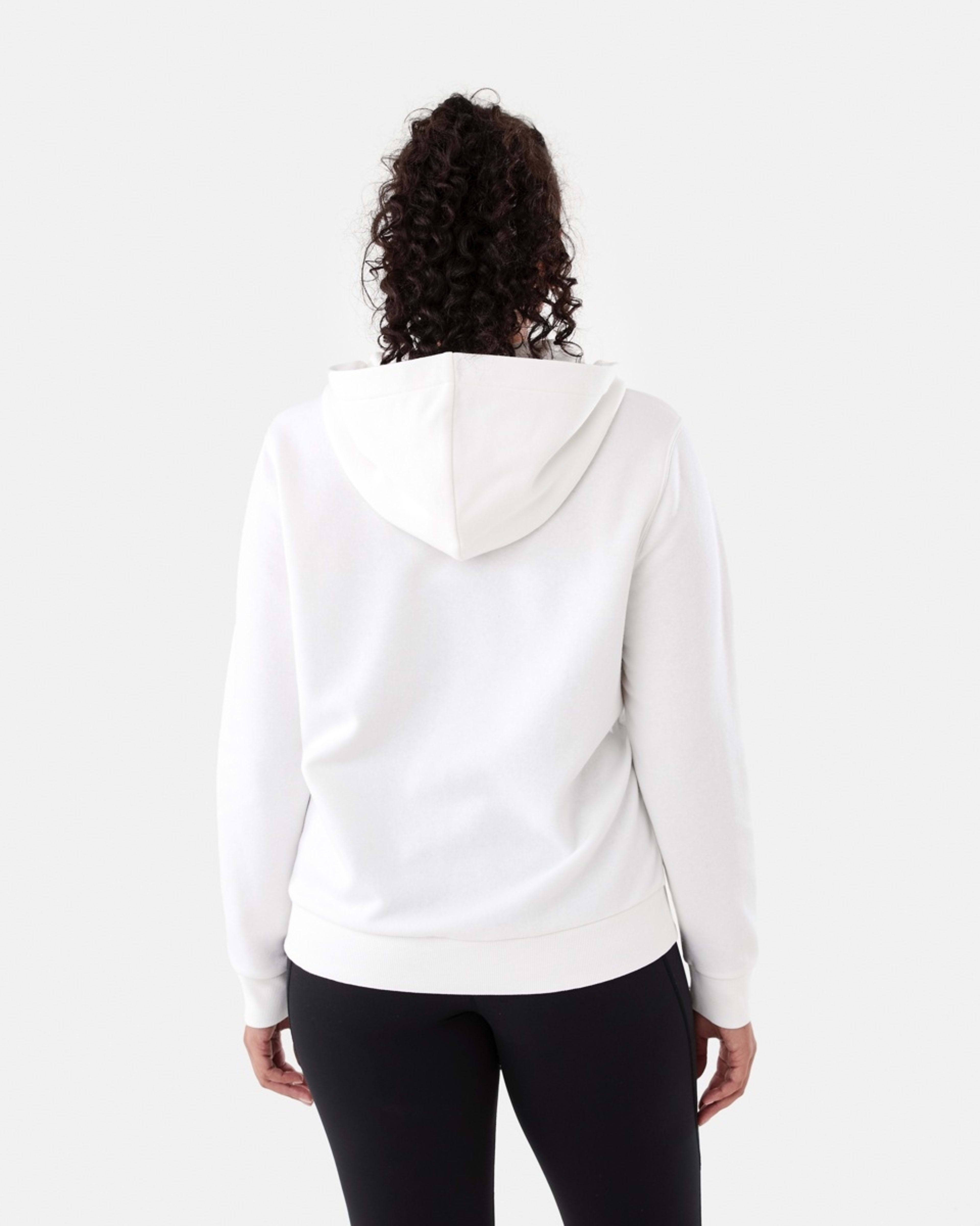 4 Active Womens Zip Through Hoodie ECRU, 4 of 7