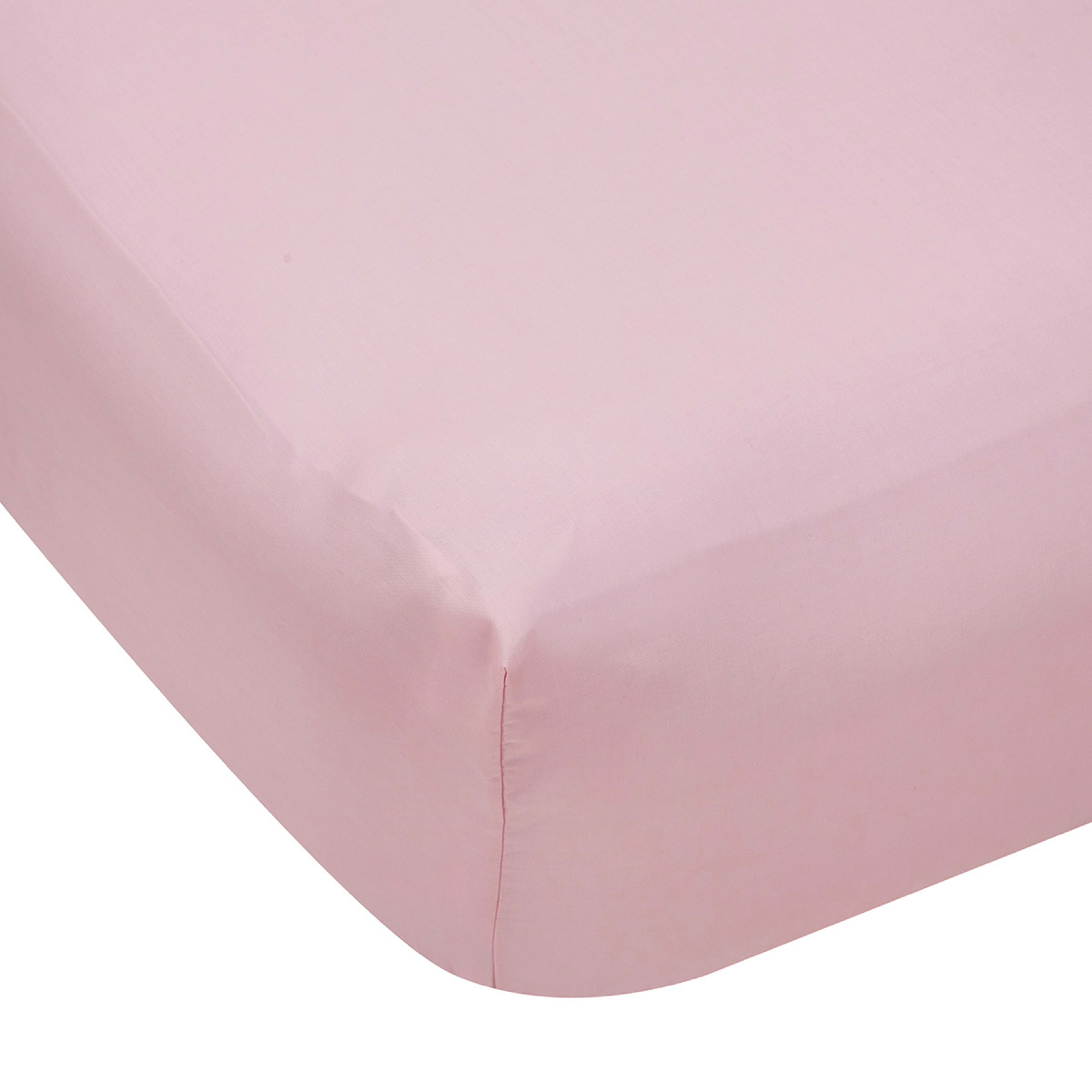 1 180 Thread Count Fitted Sheet - Queen Bed, Pink