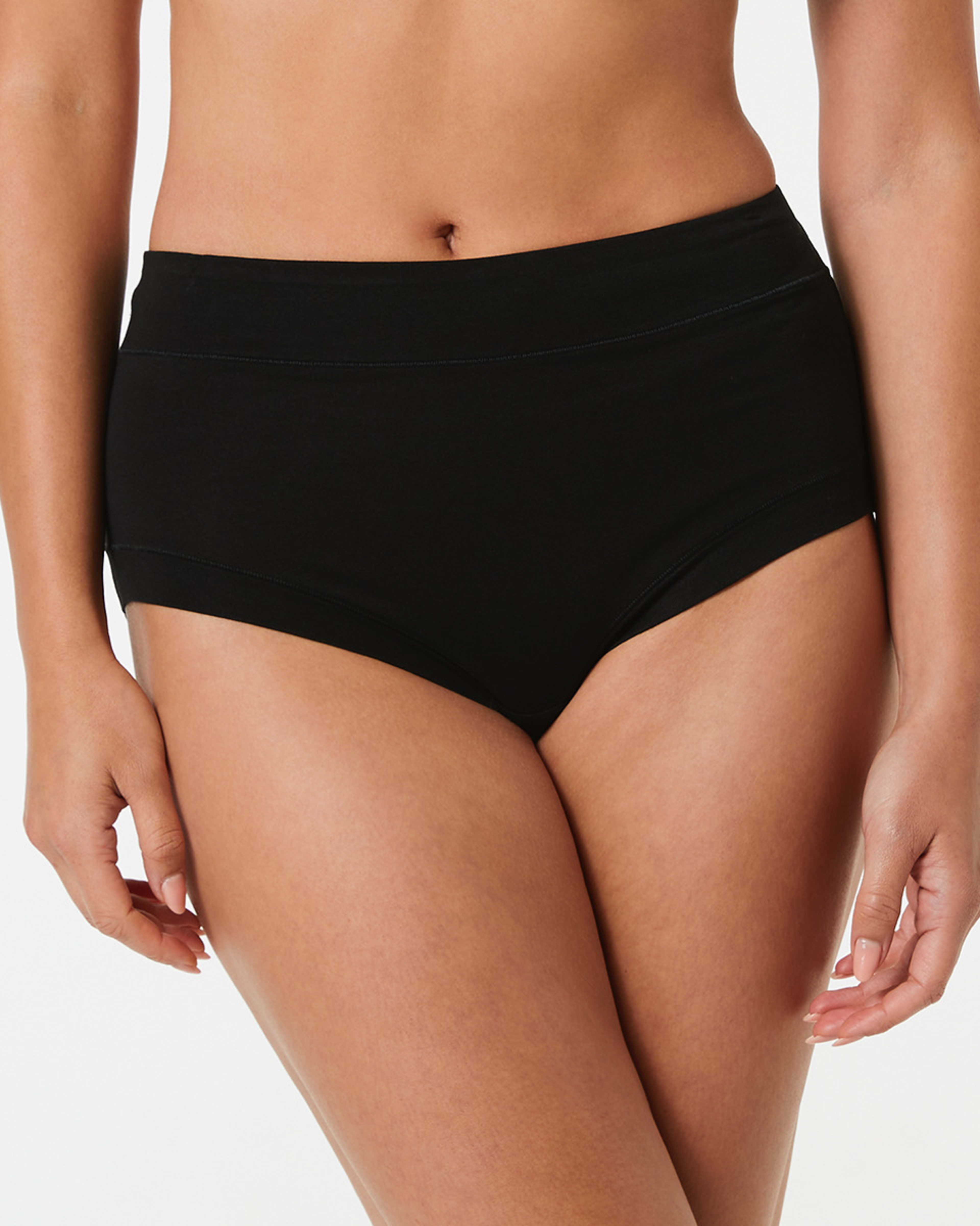 3 3 Pack Cotton Stretch Comfort Full Briefs Black, 3 of 6