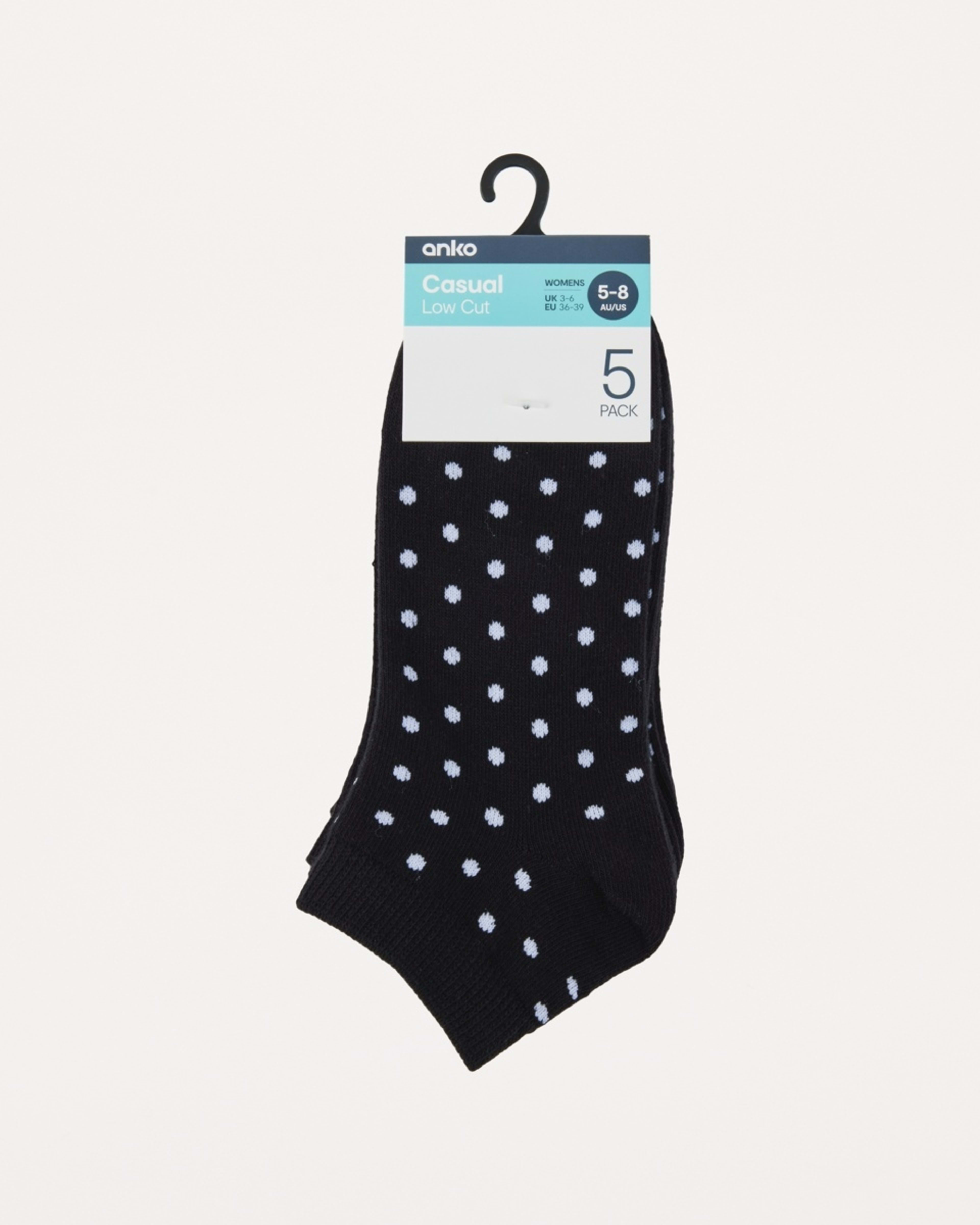 3 5 Pack Fashion Low Cut Socks BLACK, 3 of 3