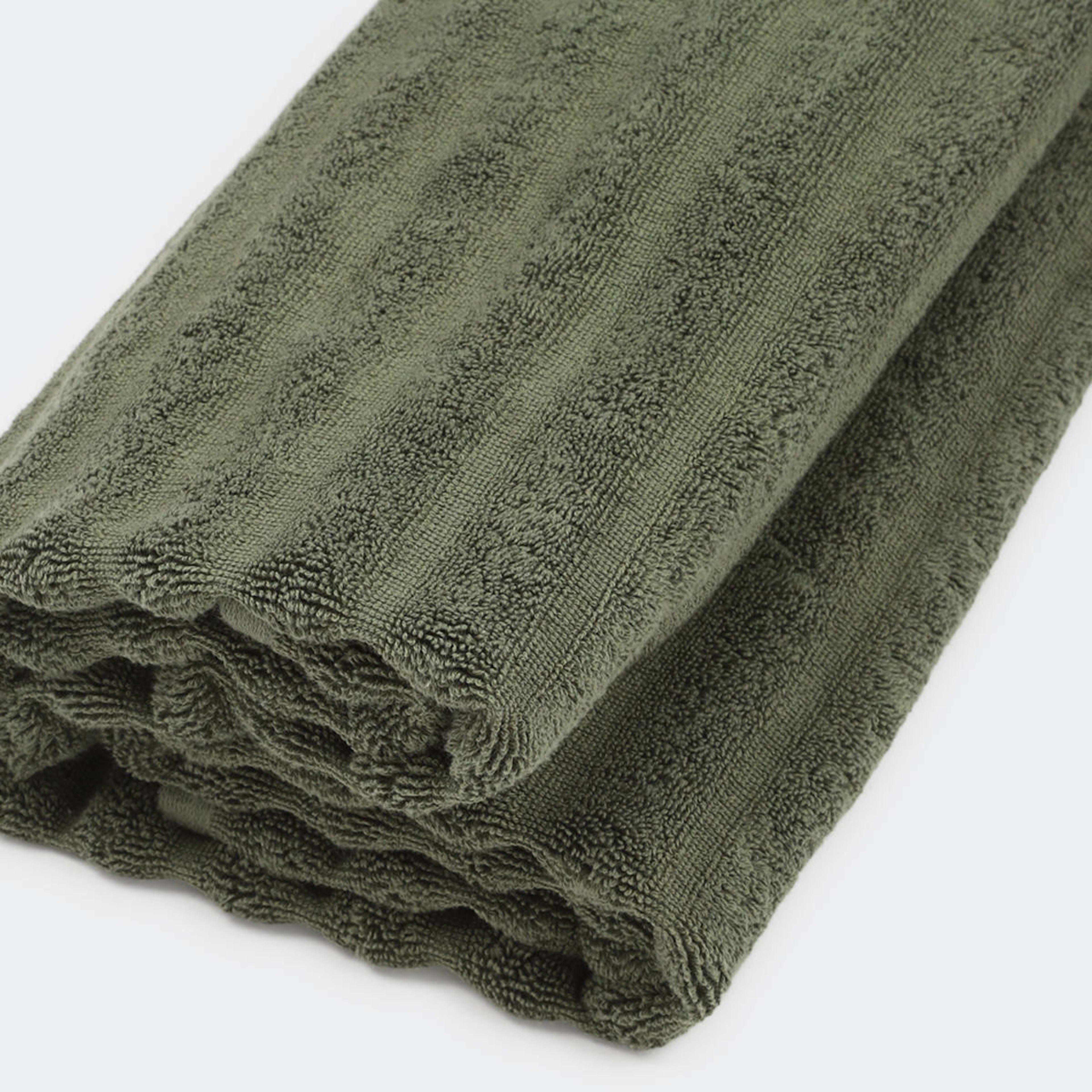 Thick Ribbed Australian Cotton Bath Towel Forest Green Kmart