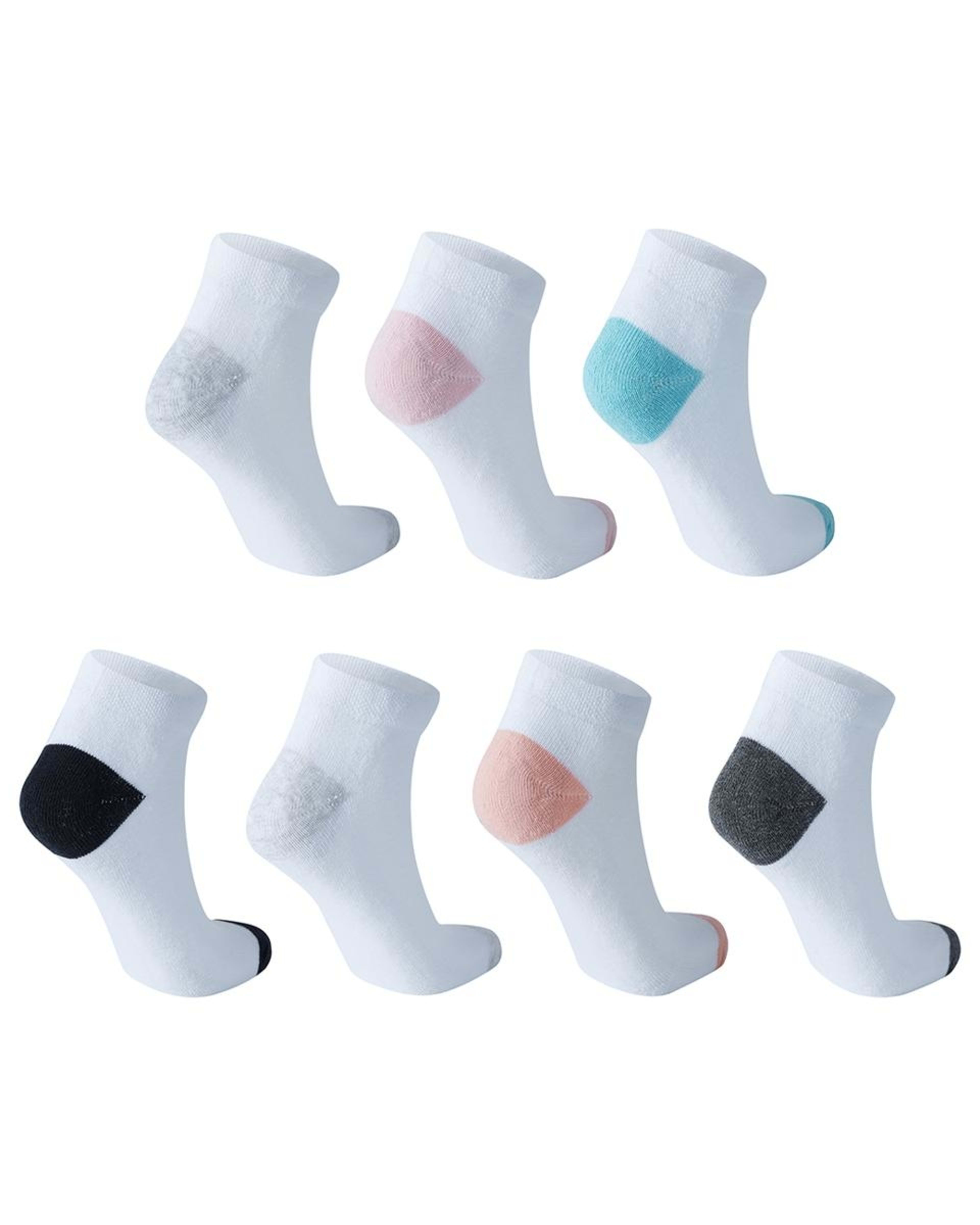 2 7 Pack Active Kids Low Cut Socks White Pink, 2 of 3