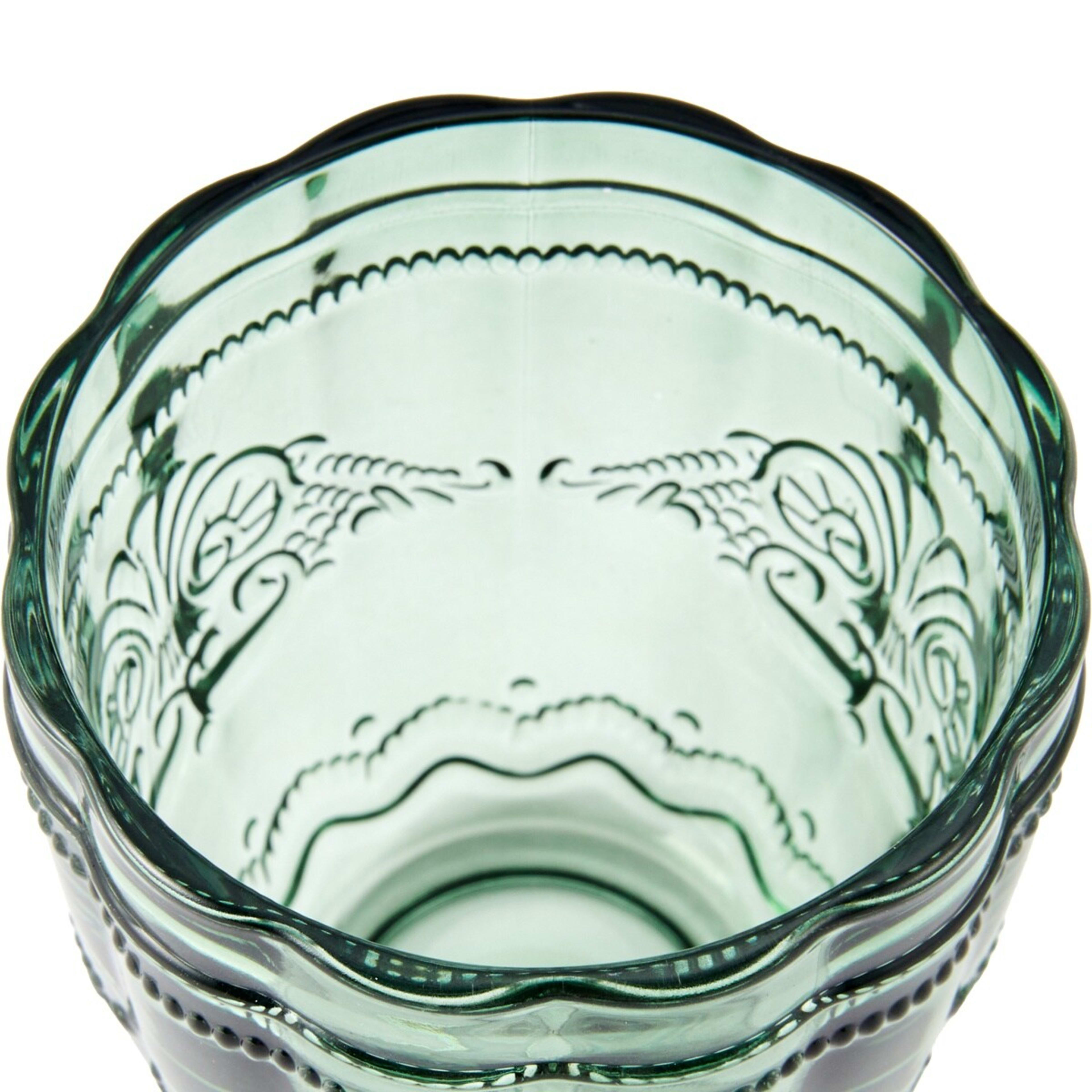3 6 Green Ornate Tumbler Glasses, 3 of 5