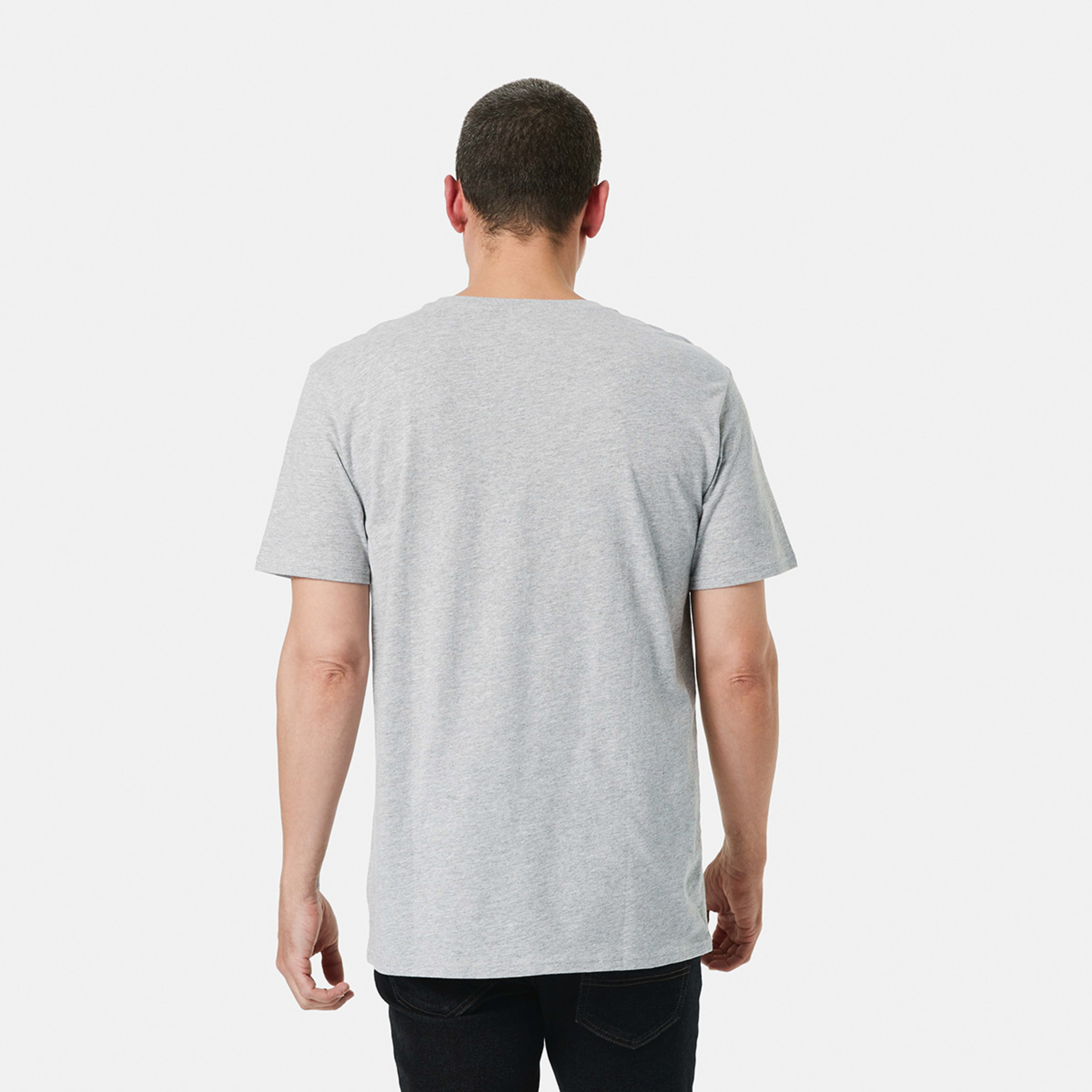 3 Plain Crew Neck T-shirt Marle Grey, 3 of 5