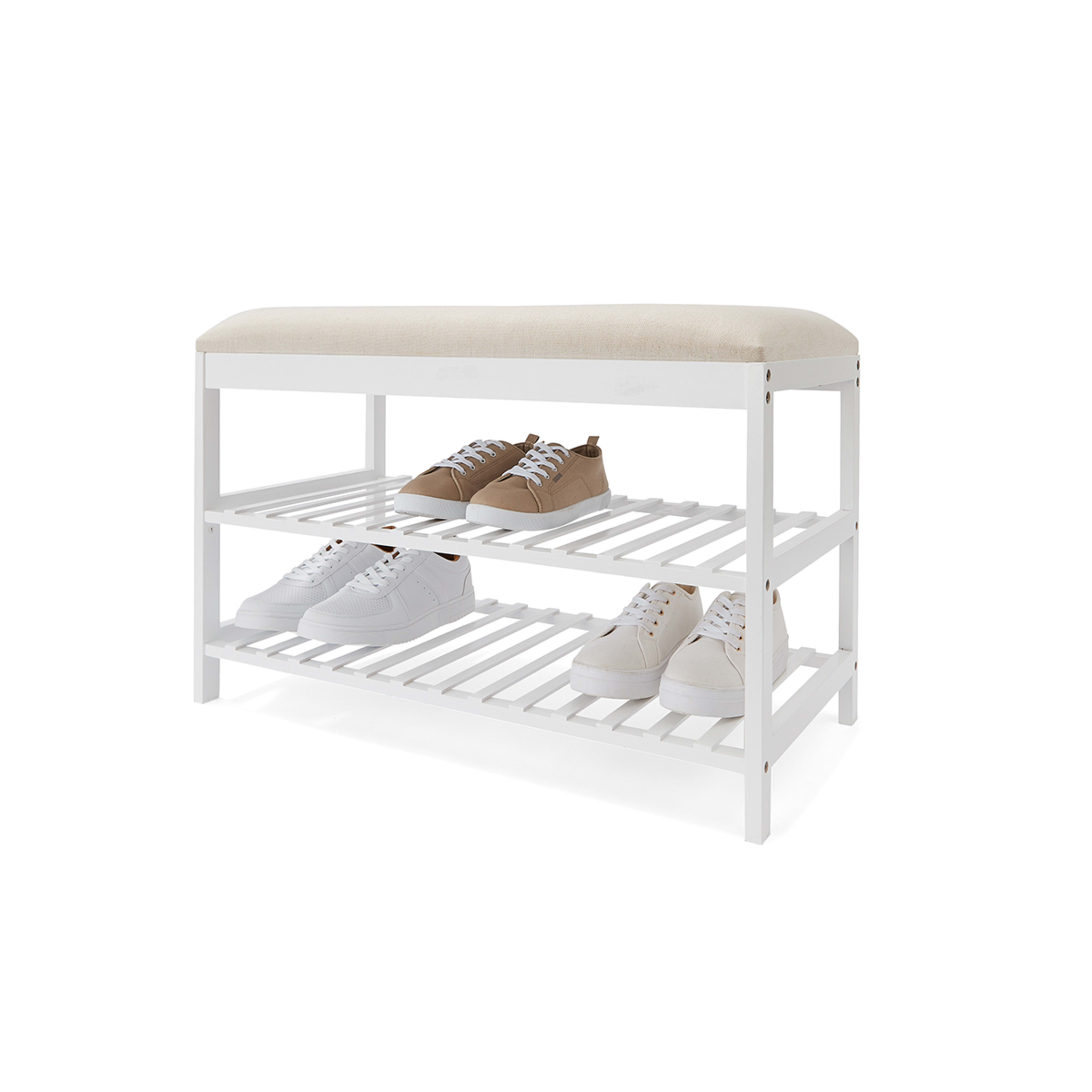 White Shoe Storage Bench