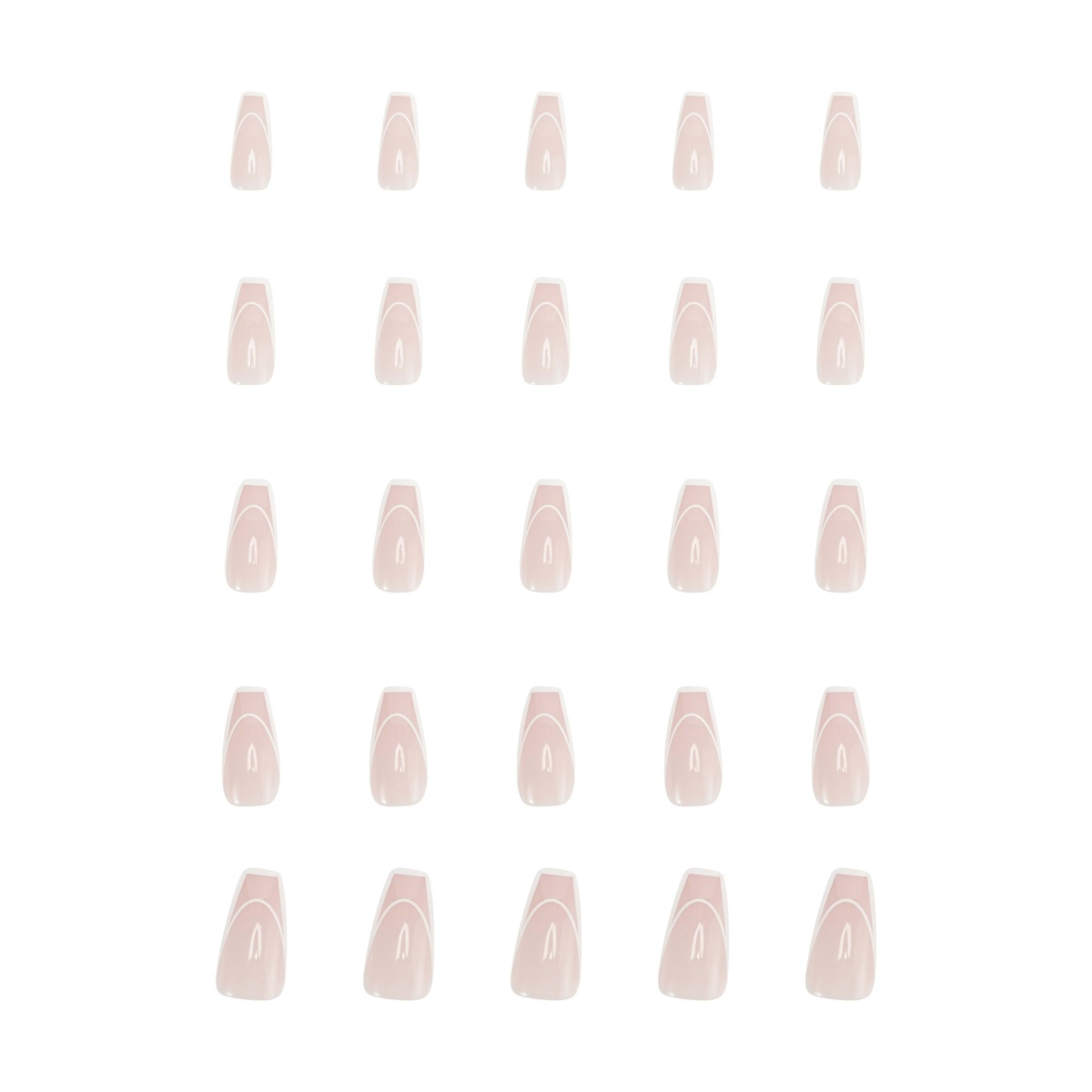 5 OXX Cosmetics 24 Pack Artificial Nails with Adhesive - Squareletto Shape, French Line, 5 of 5