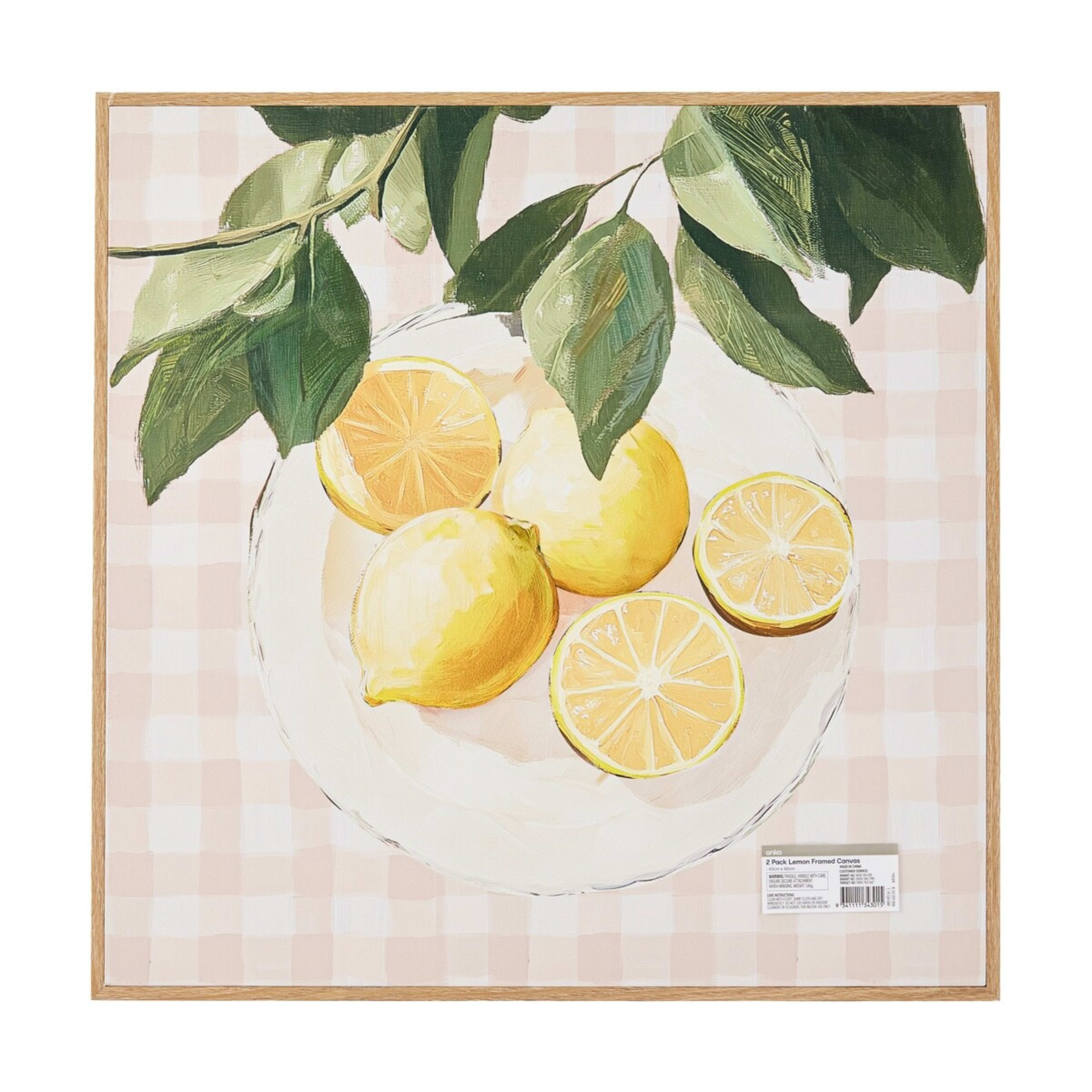6 2 Pack Lemon Framed Canvas, 6 of 6