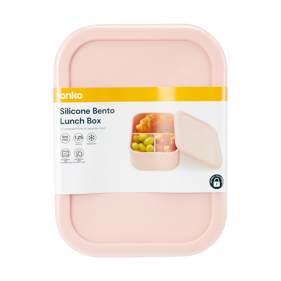 Pink Silicone Bento Lunch Box - Kmart