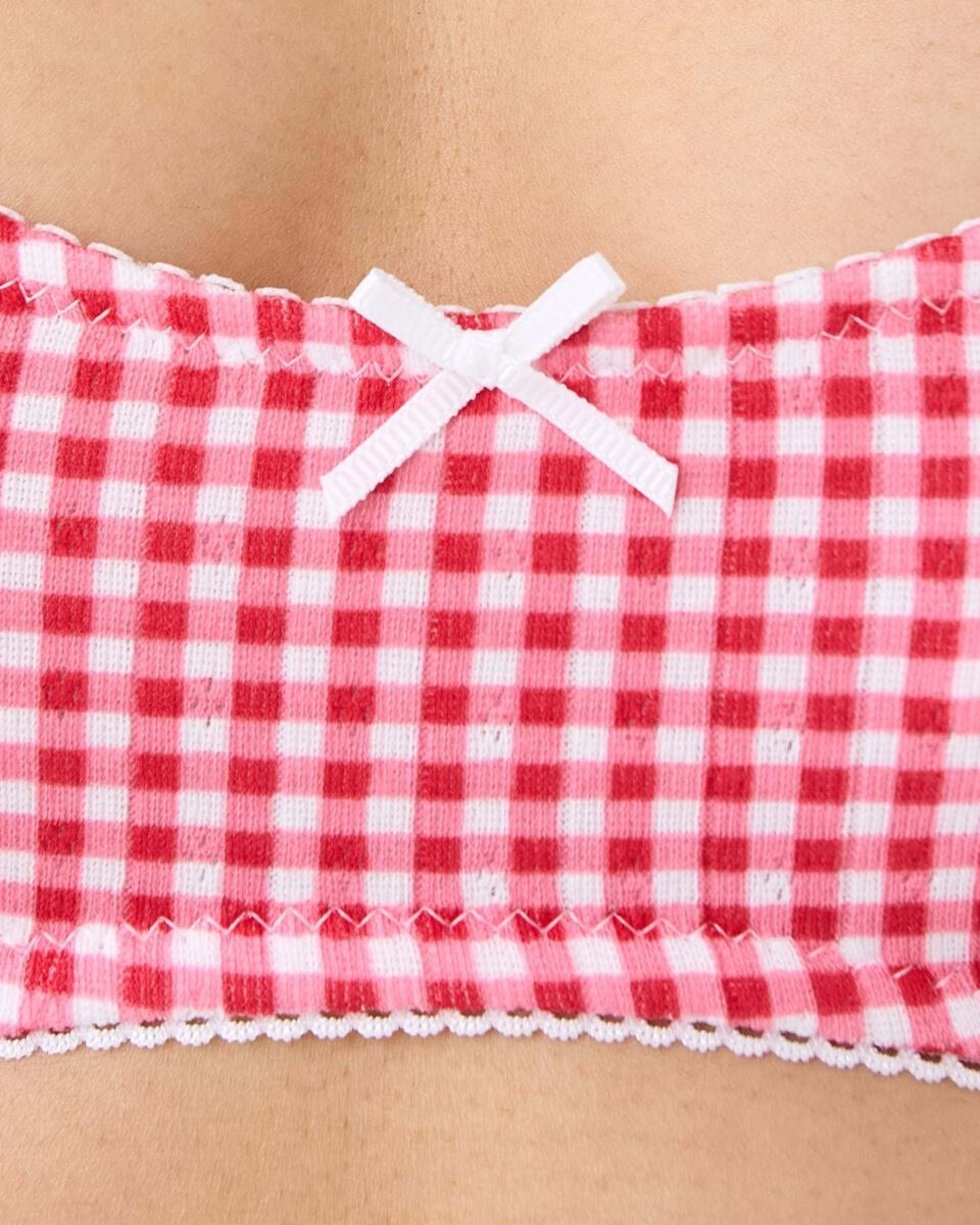 6 Pointelle Scoop Crop MINI CHECK CORDYLINE, 6 of 7