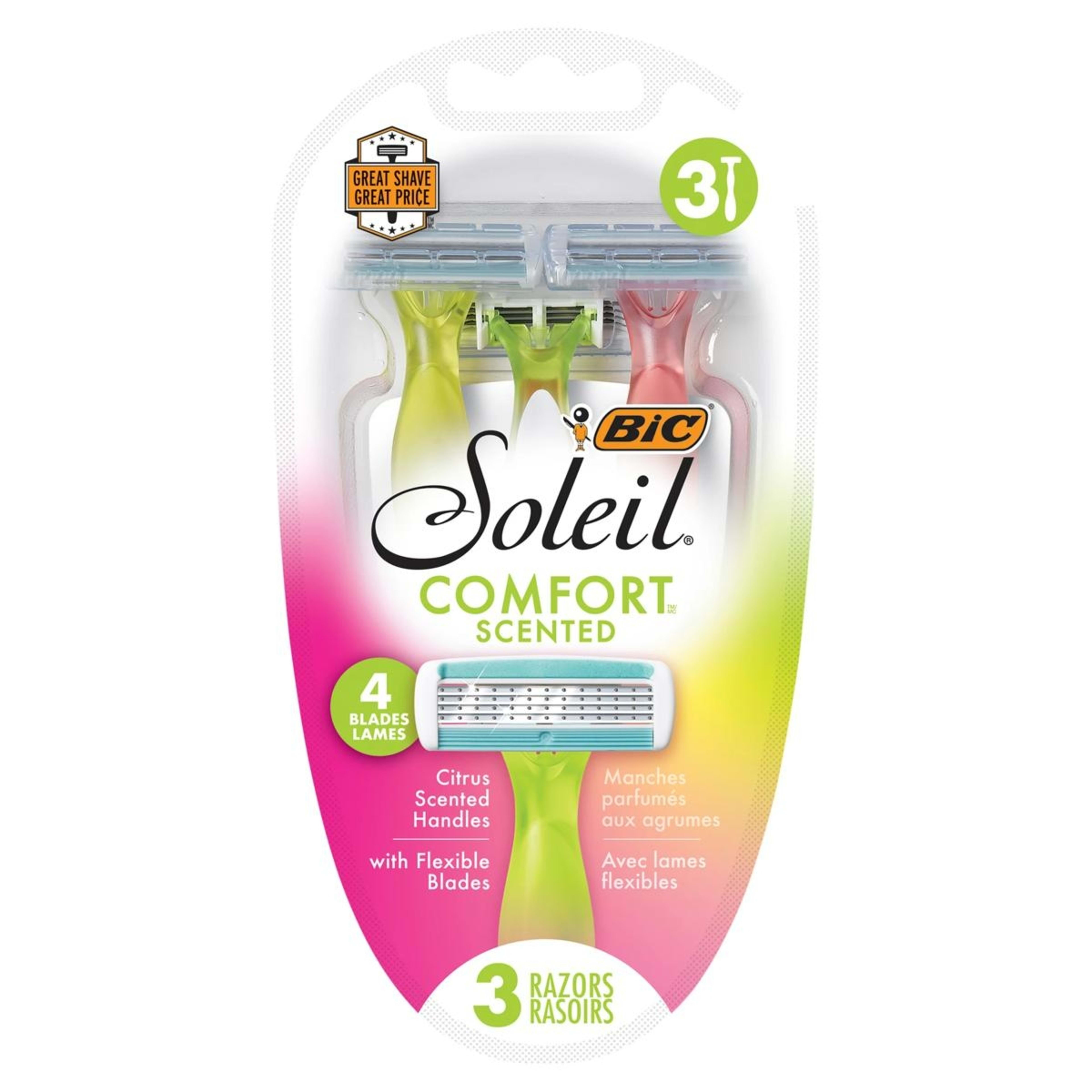 1 3 Pack BIC Soleil Comfort Scented Razors, 1 of 8