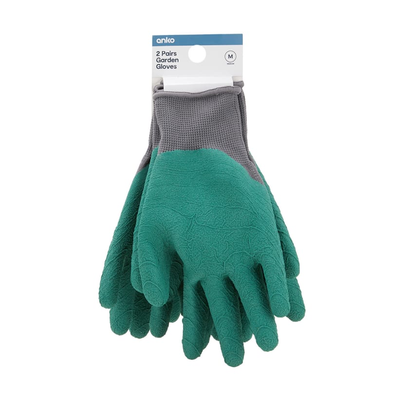2 Pairs Garden Gloves Medium Kmart