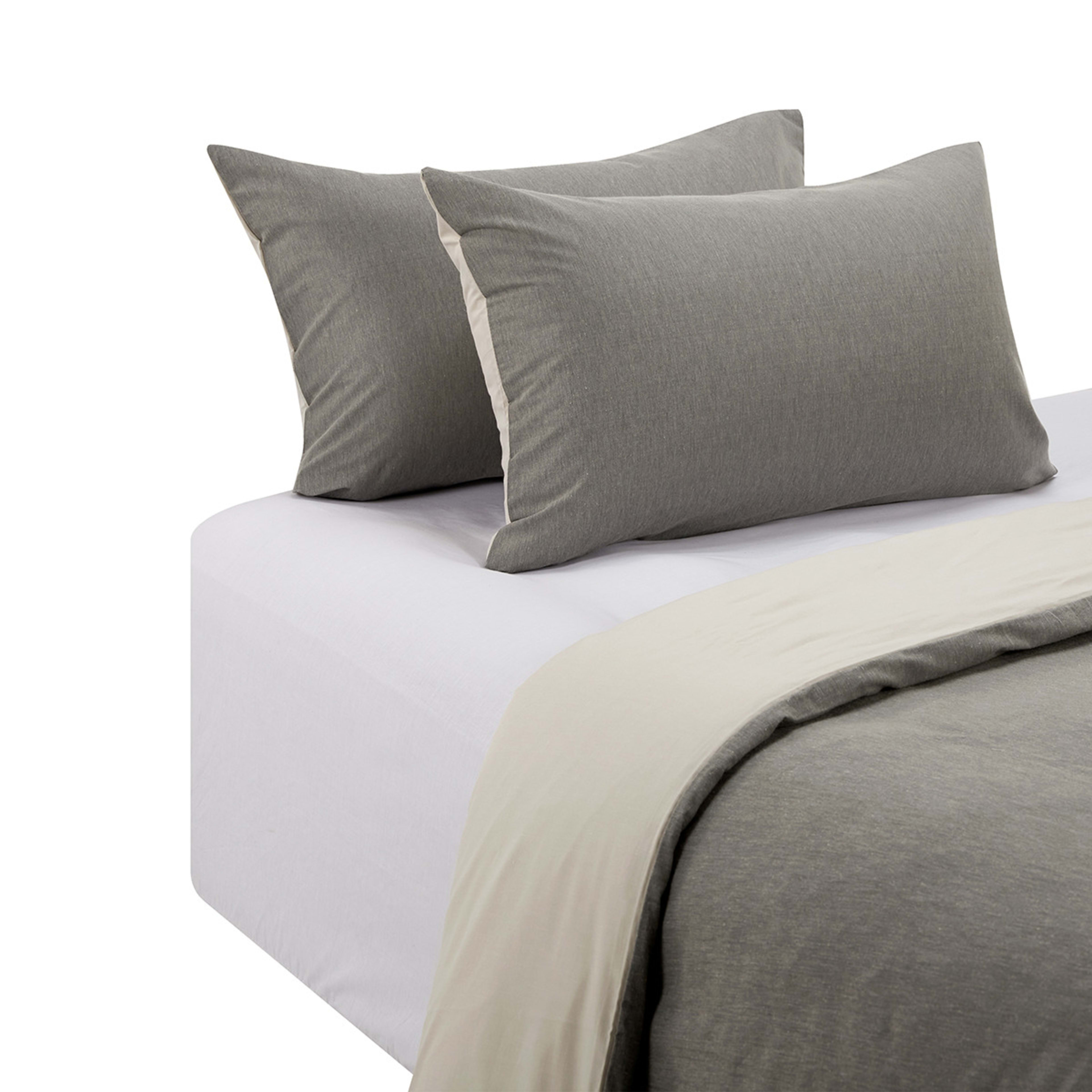 10 Billy Cotton Rich Reversible Quilt Cover Set - King Bed, Grey, 10 of 10