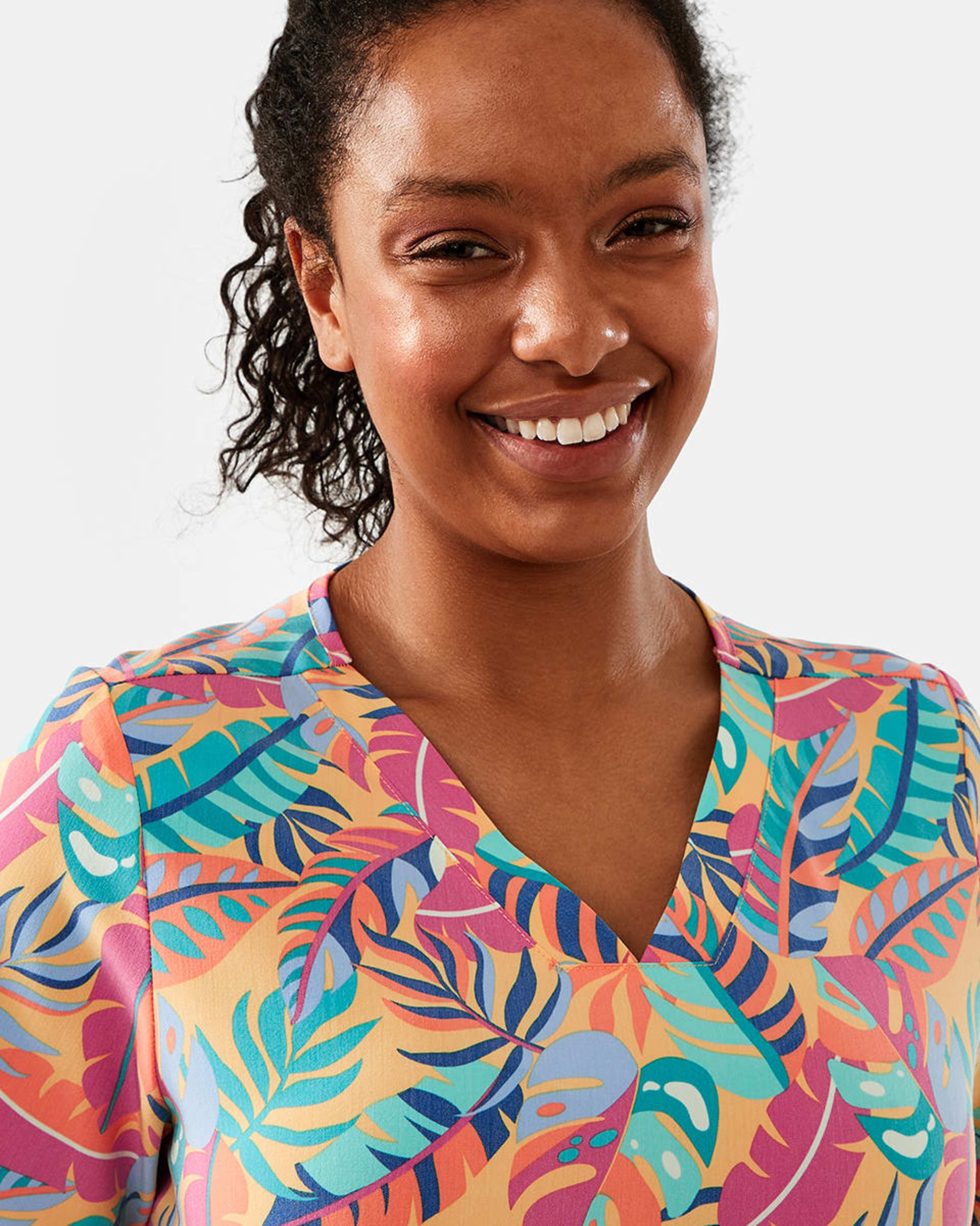 Workwear Short Sleeve Print Scrub Top Kmart