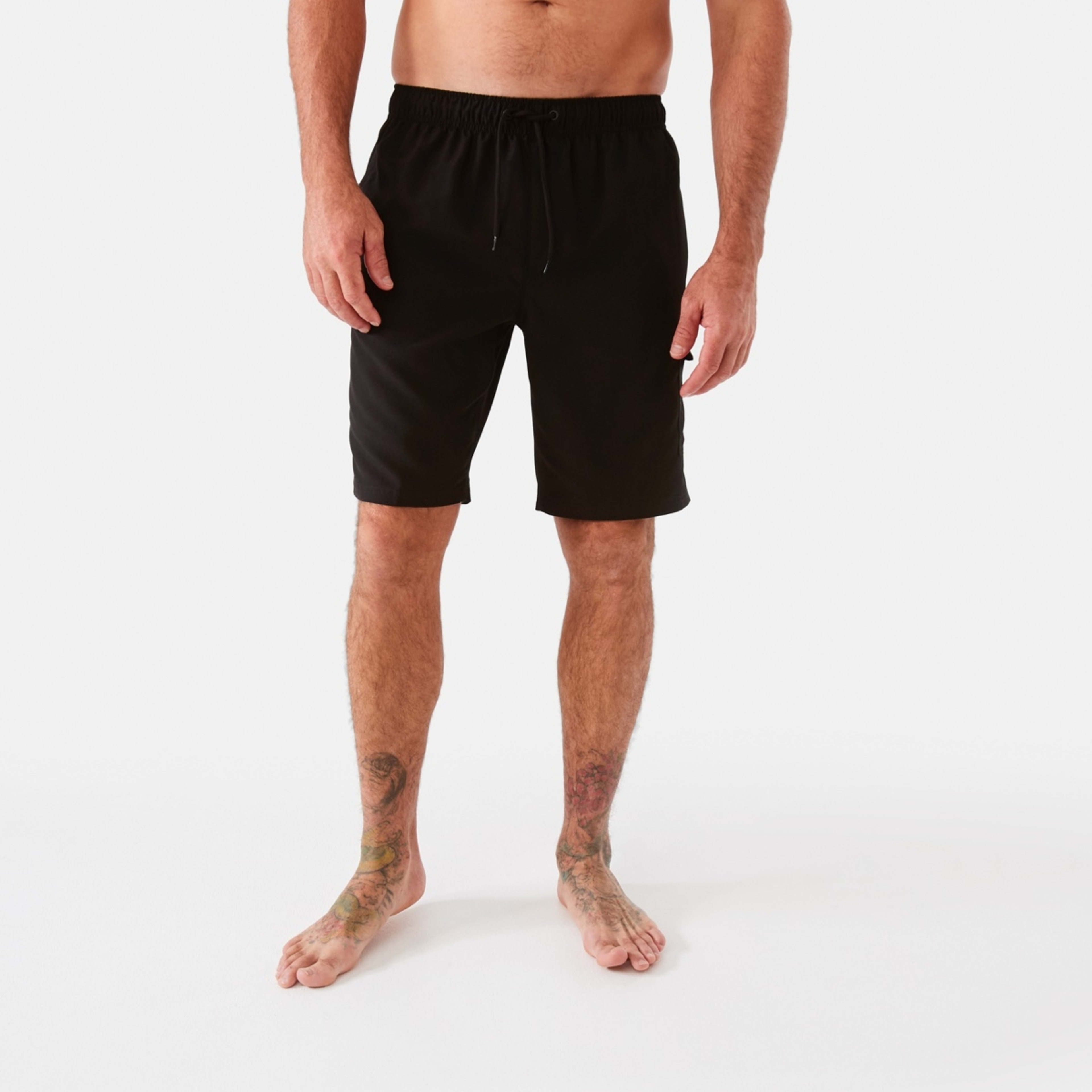 7 Elastic Waist Regular Cargo Boardshorts Black, 7 of 7