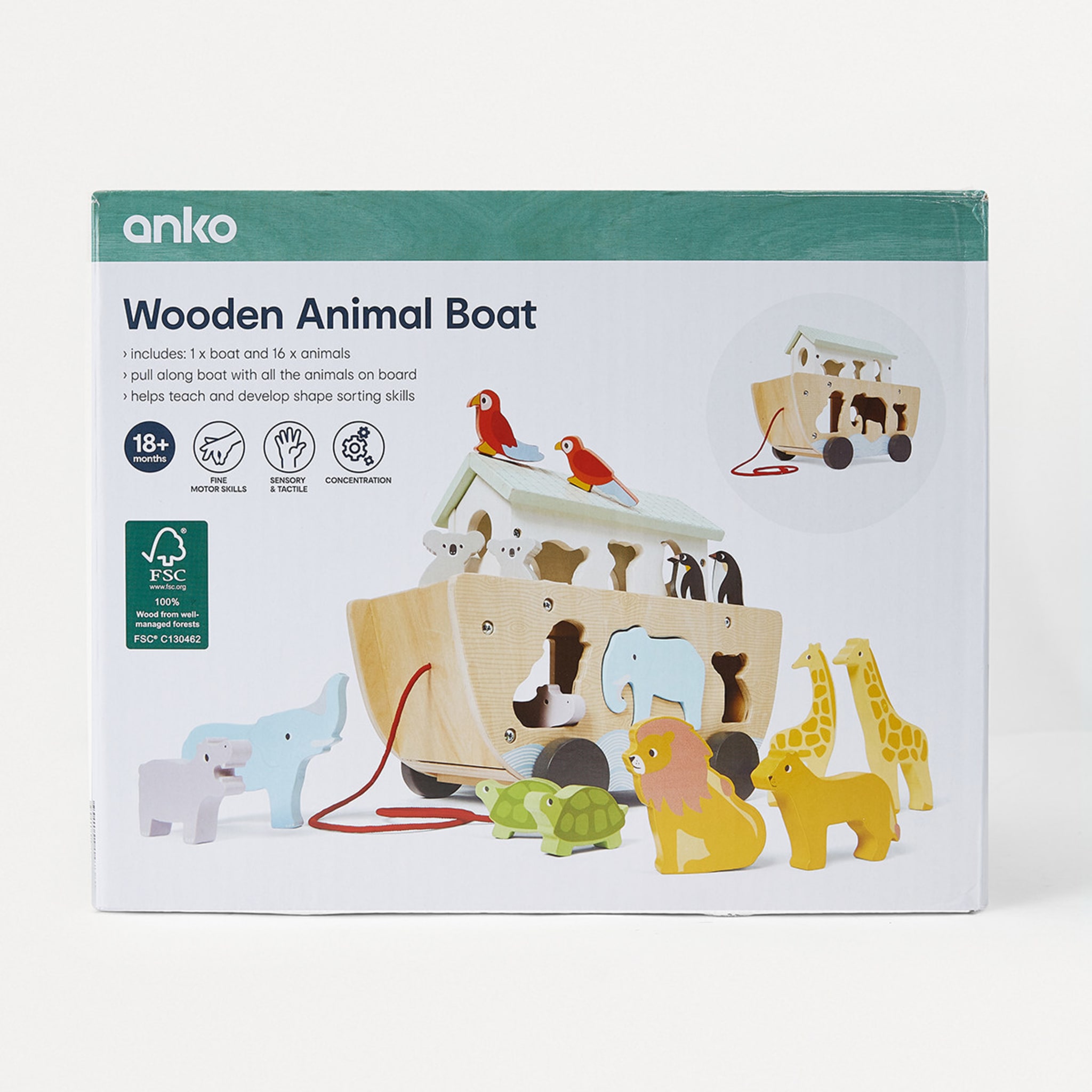Wooden Animal Boat Kmart