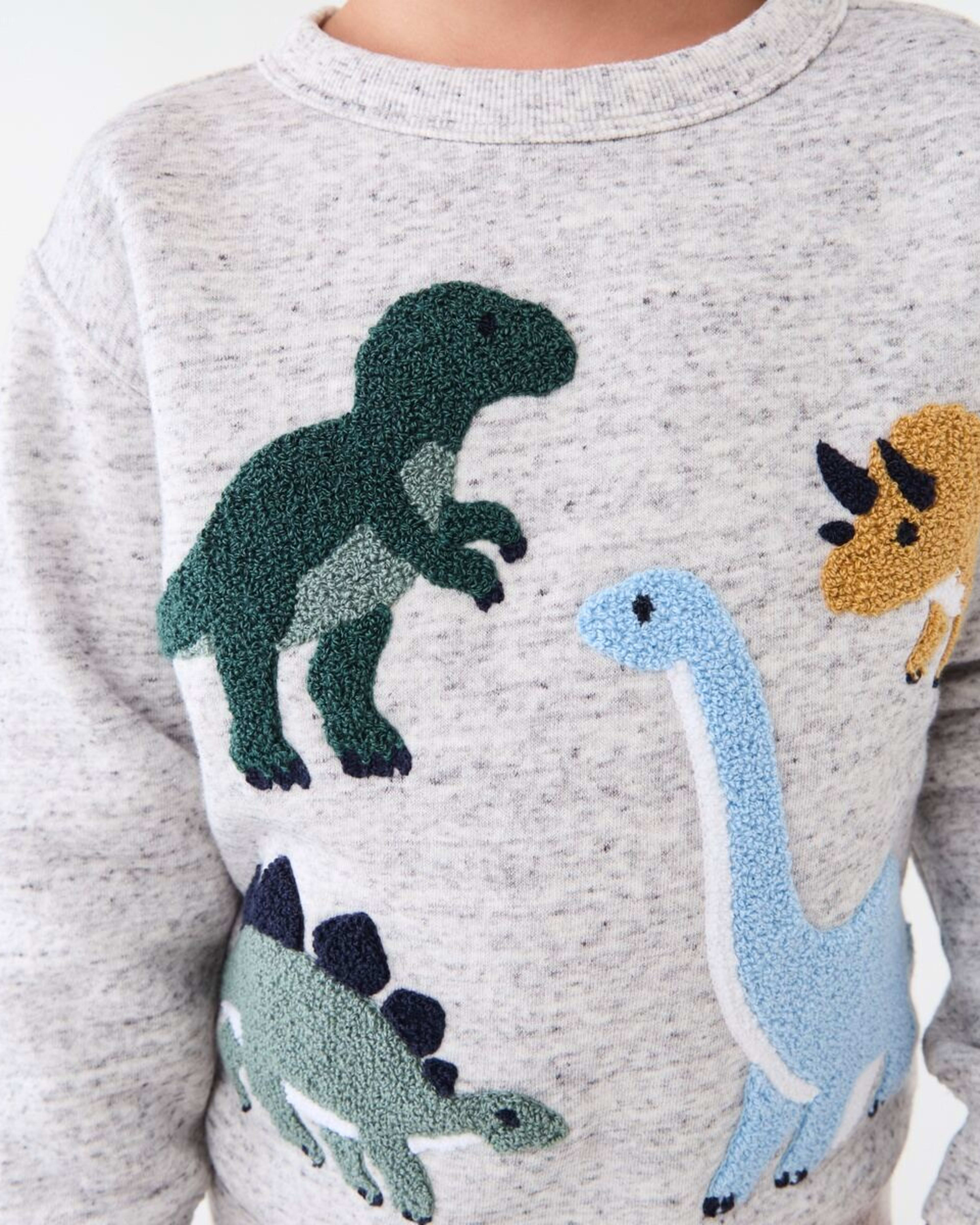 5 Boucle Crew Neck Sweatshirt Dino Boucle Grey Marle, 5 of 9