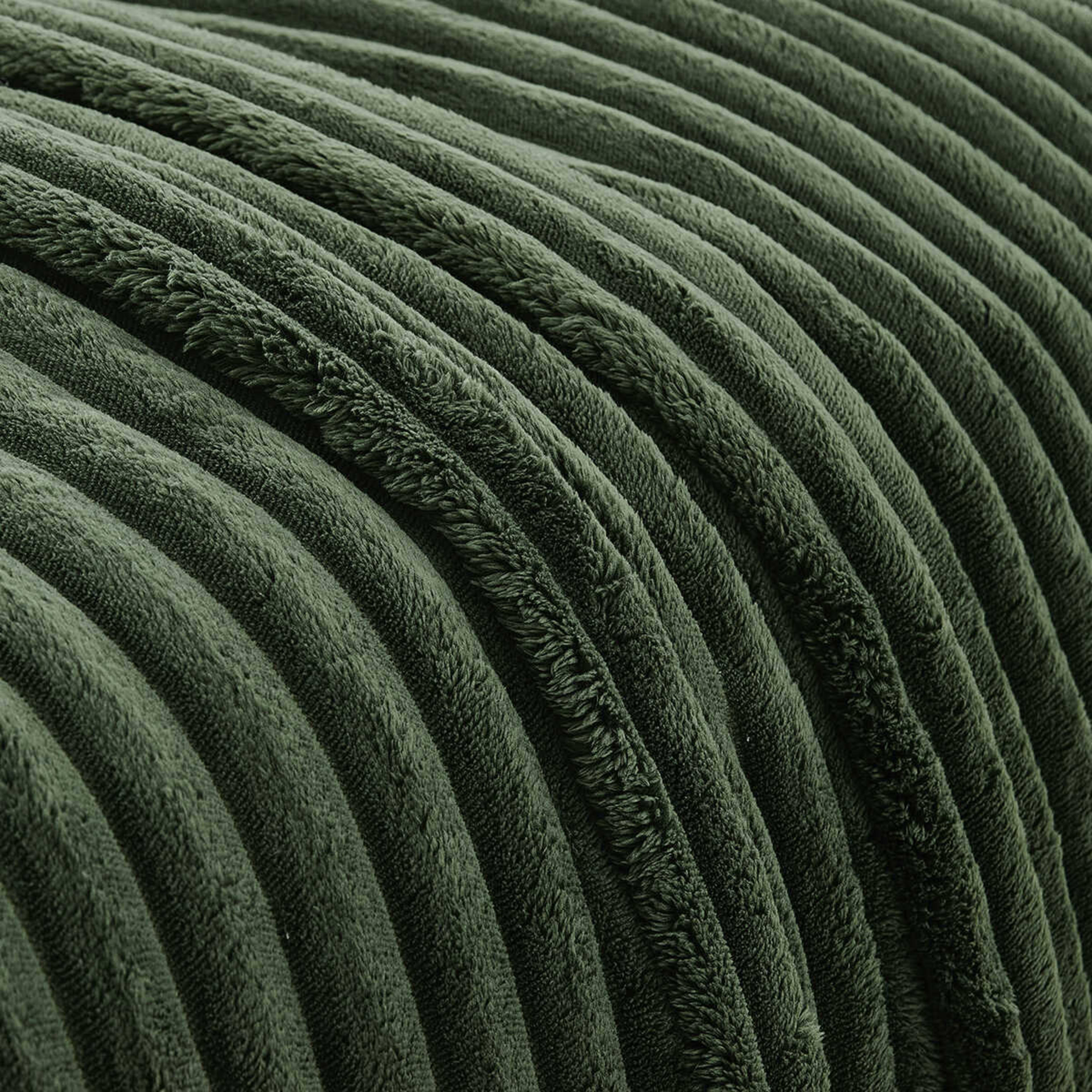 4 Plush Ribbed Blanket - Double/Queen Bed, Forest, 4 of 6