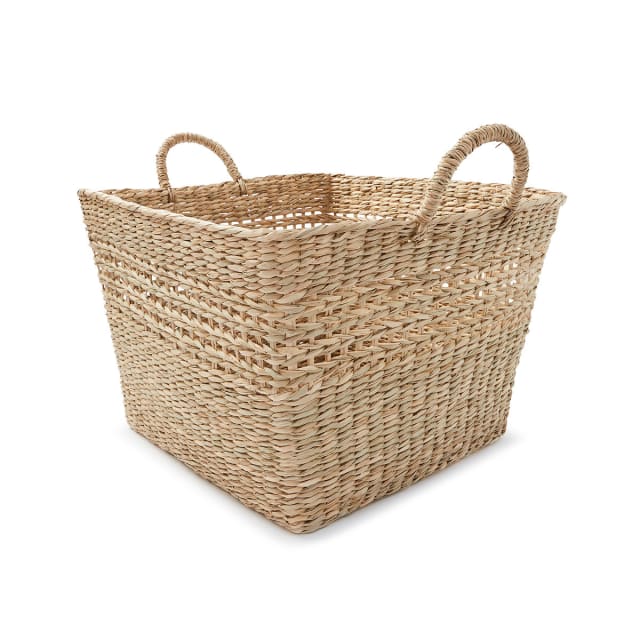 Square Seagrass Woven Basket Natural Kmart