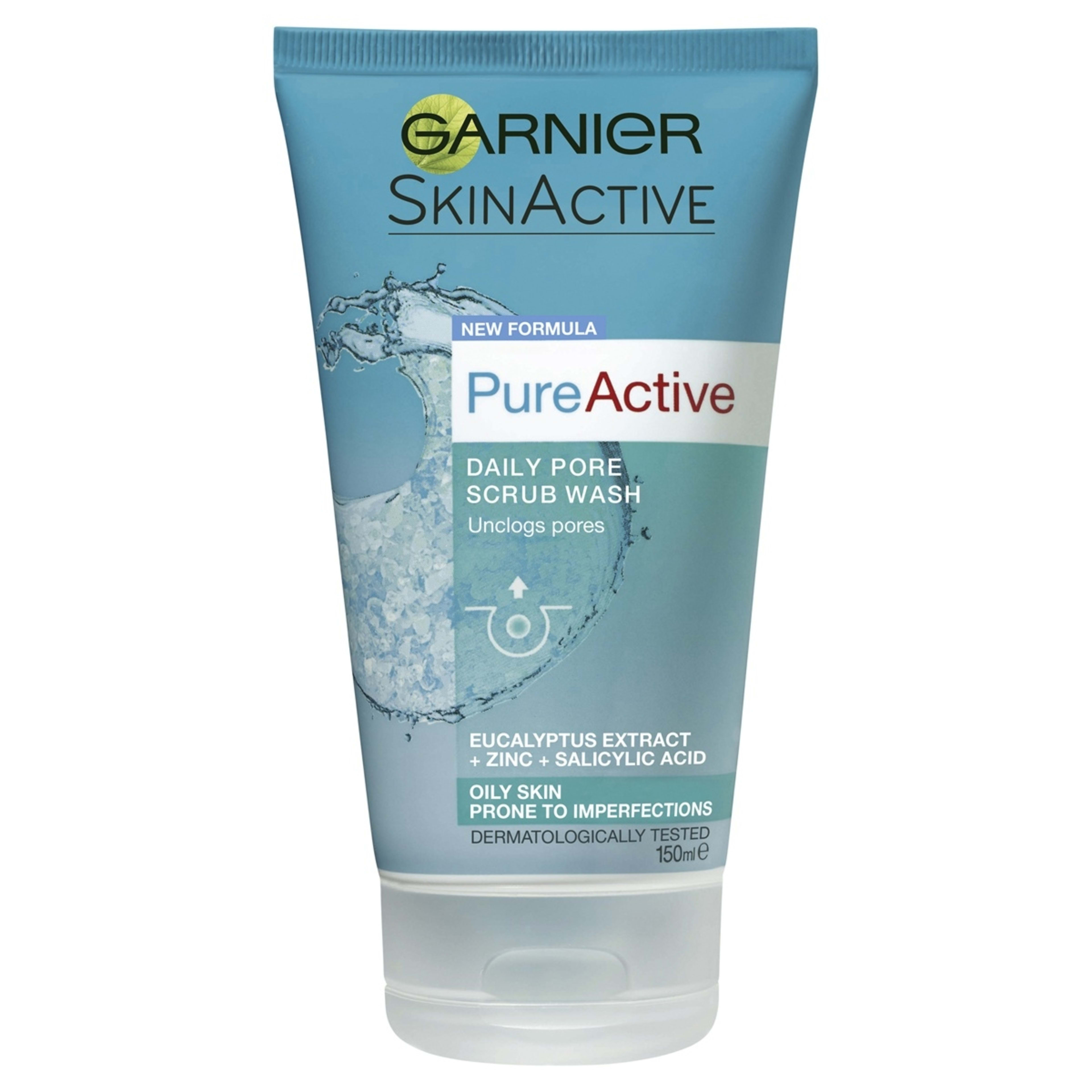 1 Garnier SkinActive Pure Active Daily Pore Scrub Wash 150ml - Eucalyptus extract, Salicylic Acid and Zinc, 1 of 2