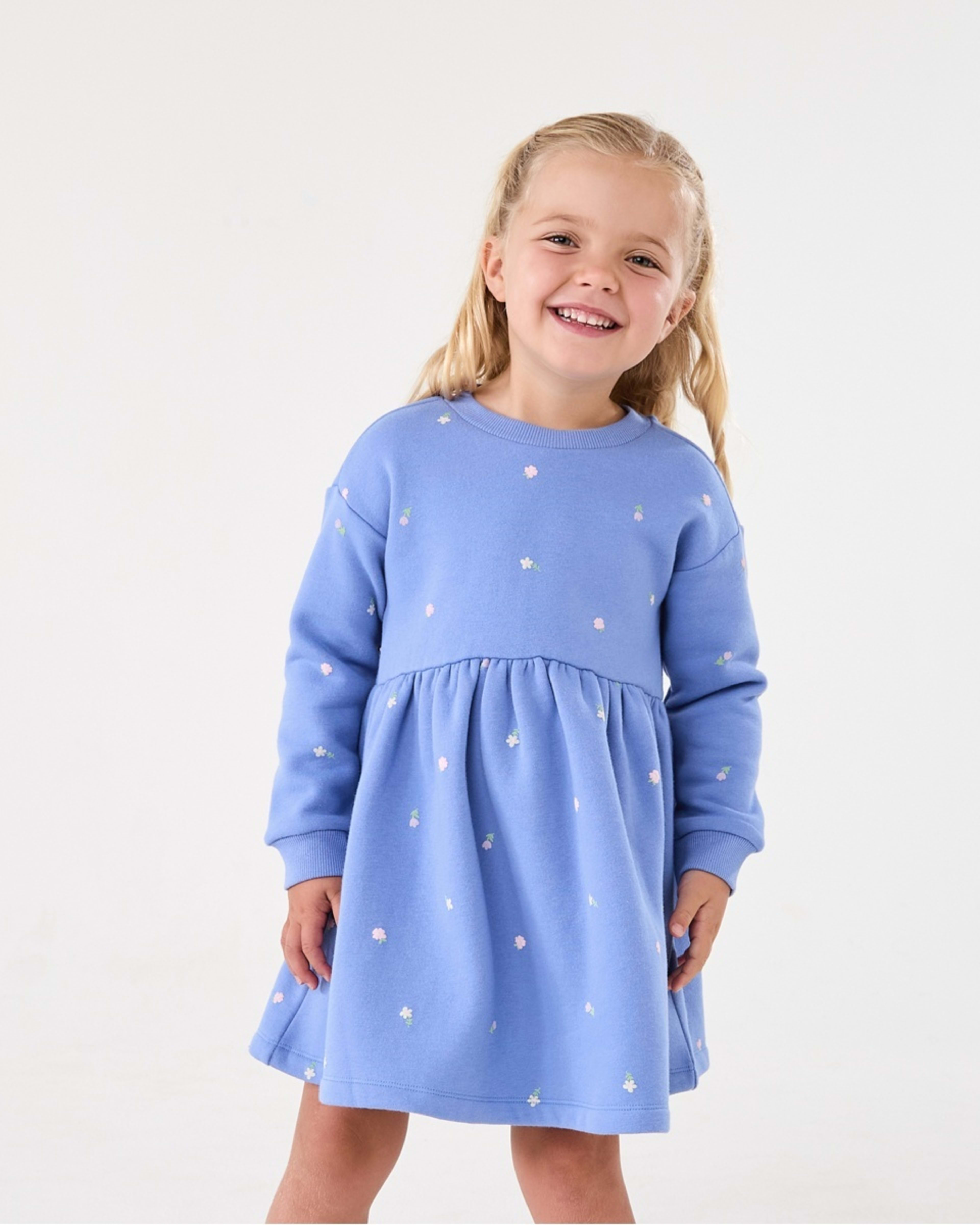 1 Puff Print Fleece Dress Floral