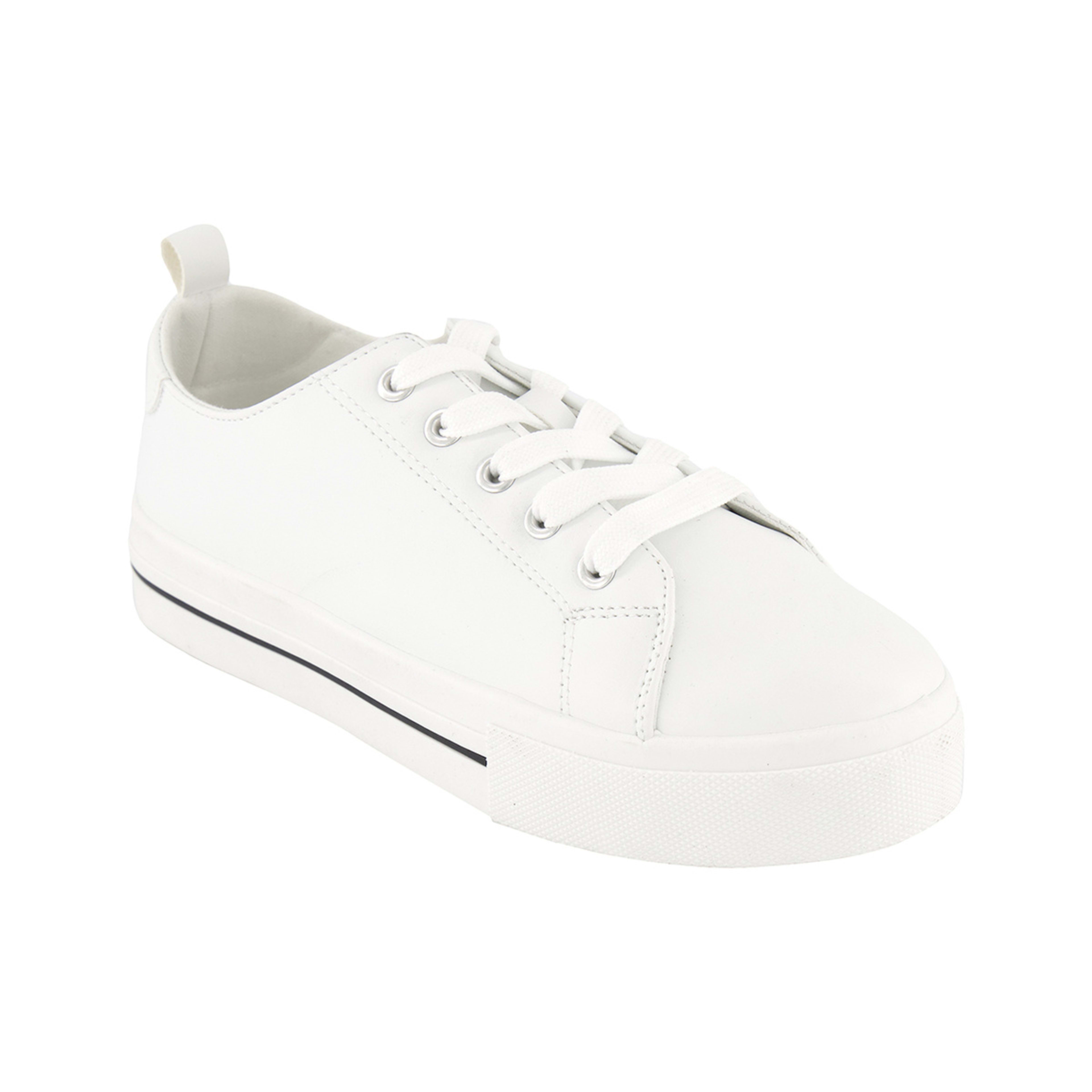 1 Platform Lace Up Sneakers White, 1 of 5