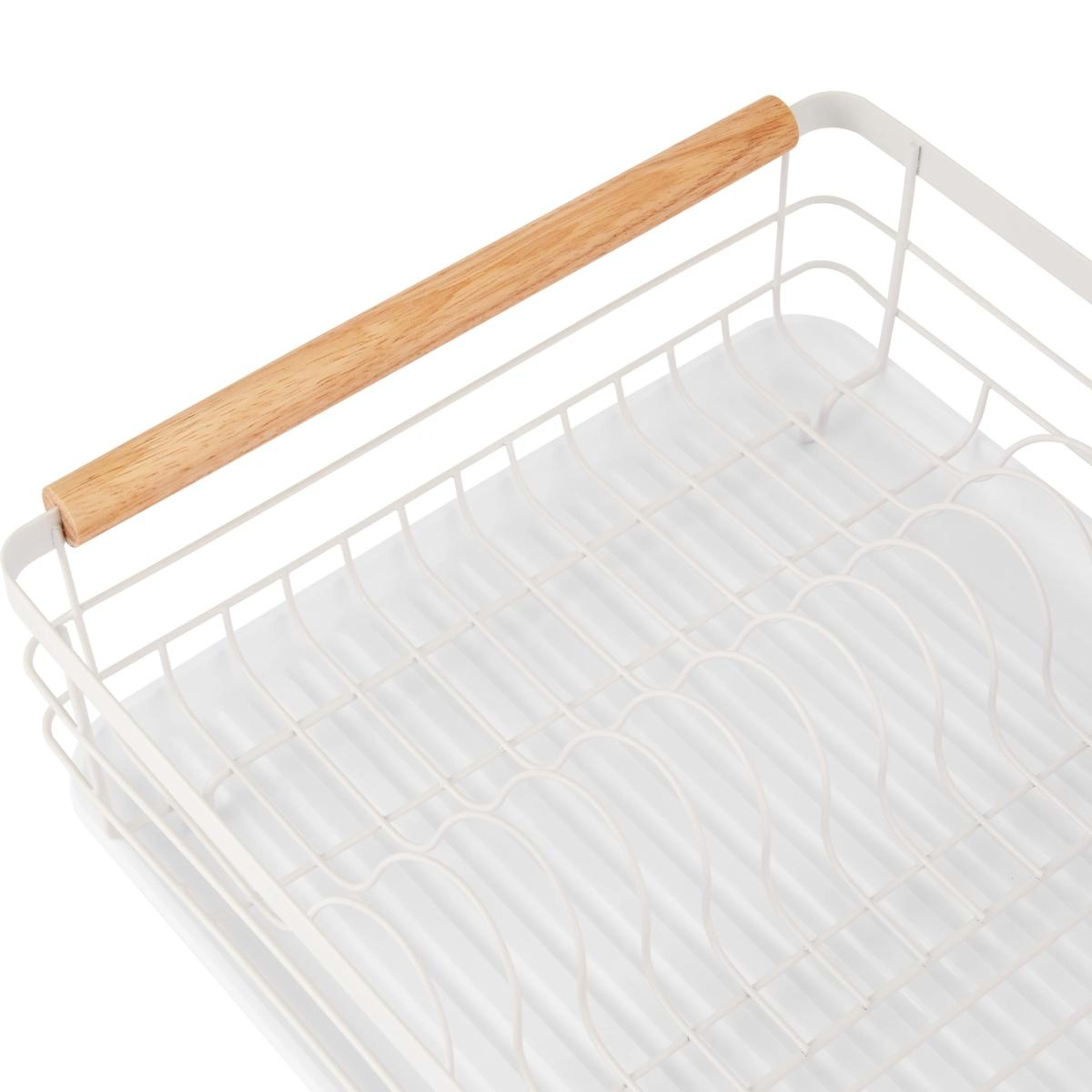4 White Wooden Handle Dish Rack, 4 of 6