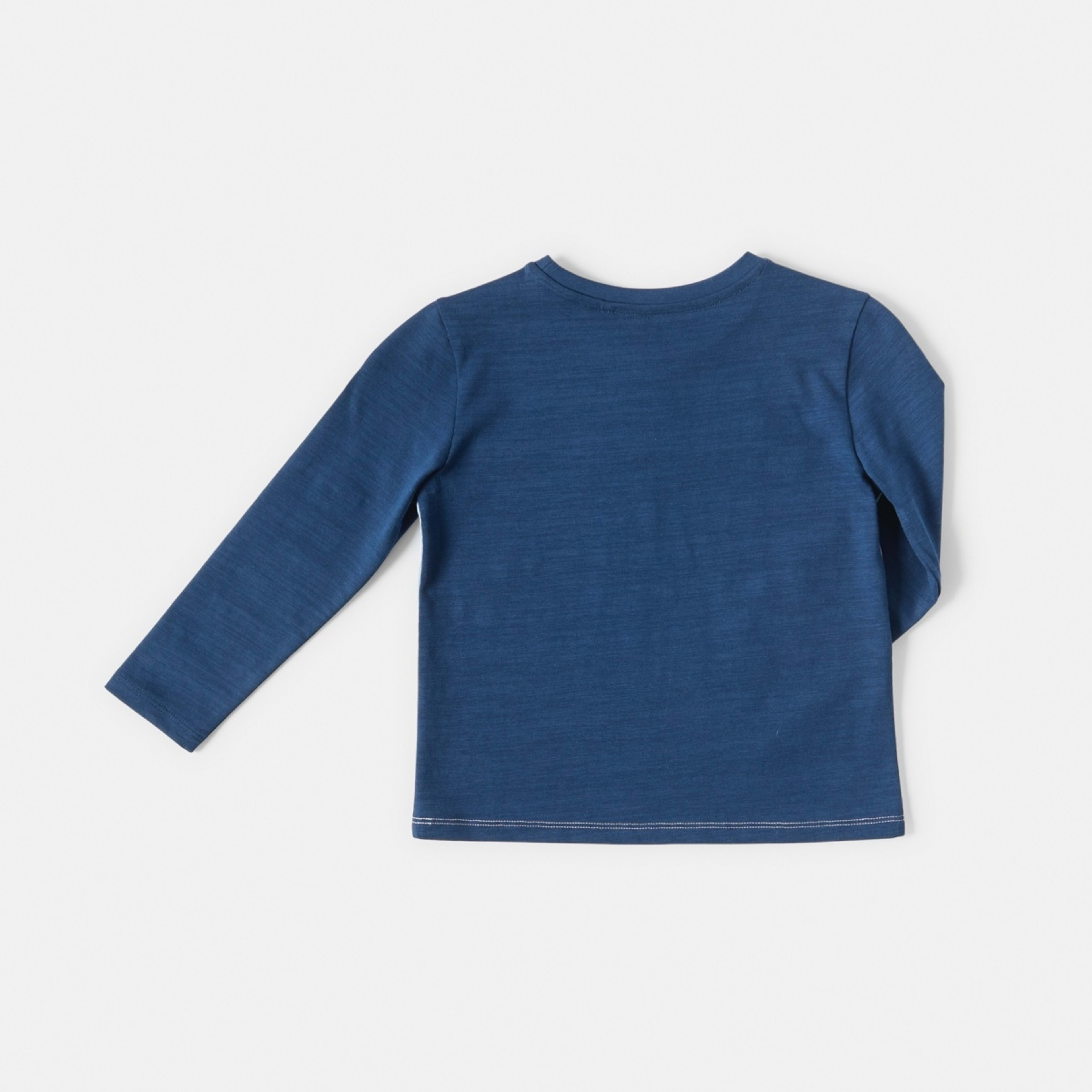 8 Long Sleeve Panel T-shirt Estate Blue, 8 of 8