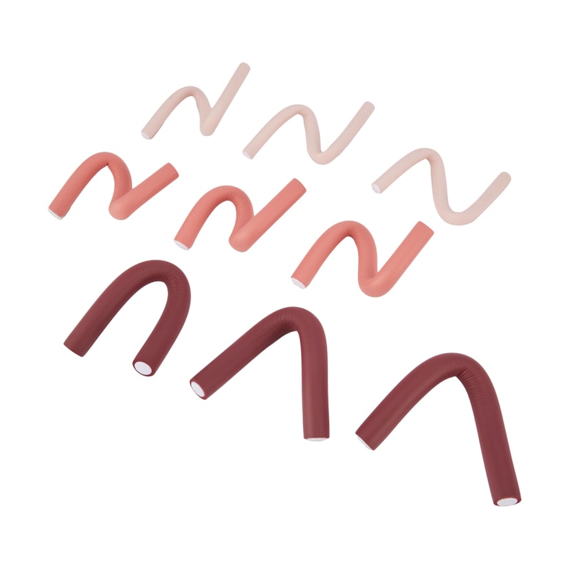 OXX Haircare 28 Piece Bendy Rollers Multi Twist Flex Curlers Pink Kmart