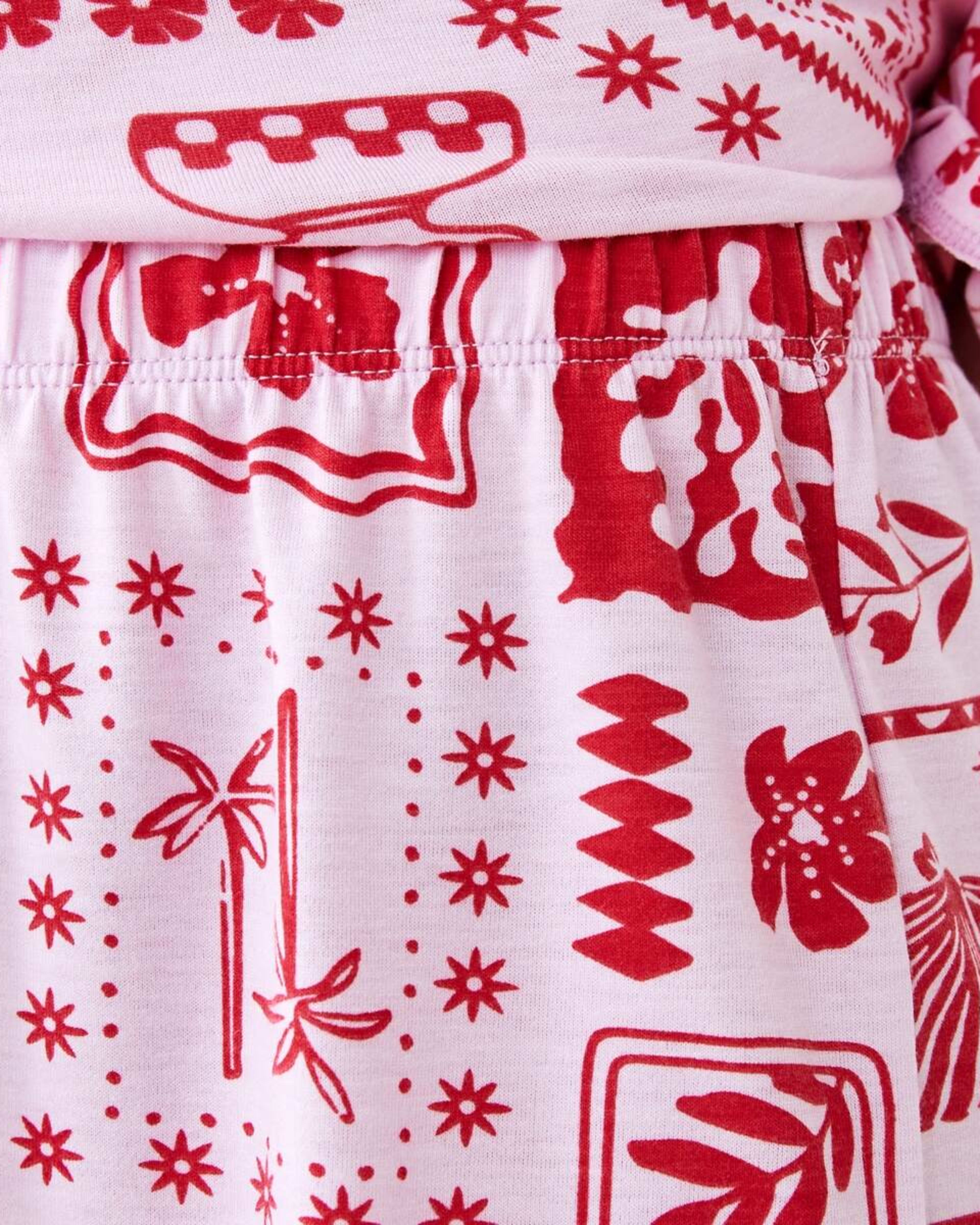 7 Long Sleeve Top and Shorts Comfort Pyjama Set VACAY STAMP PINK LADY, 7 of 8