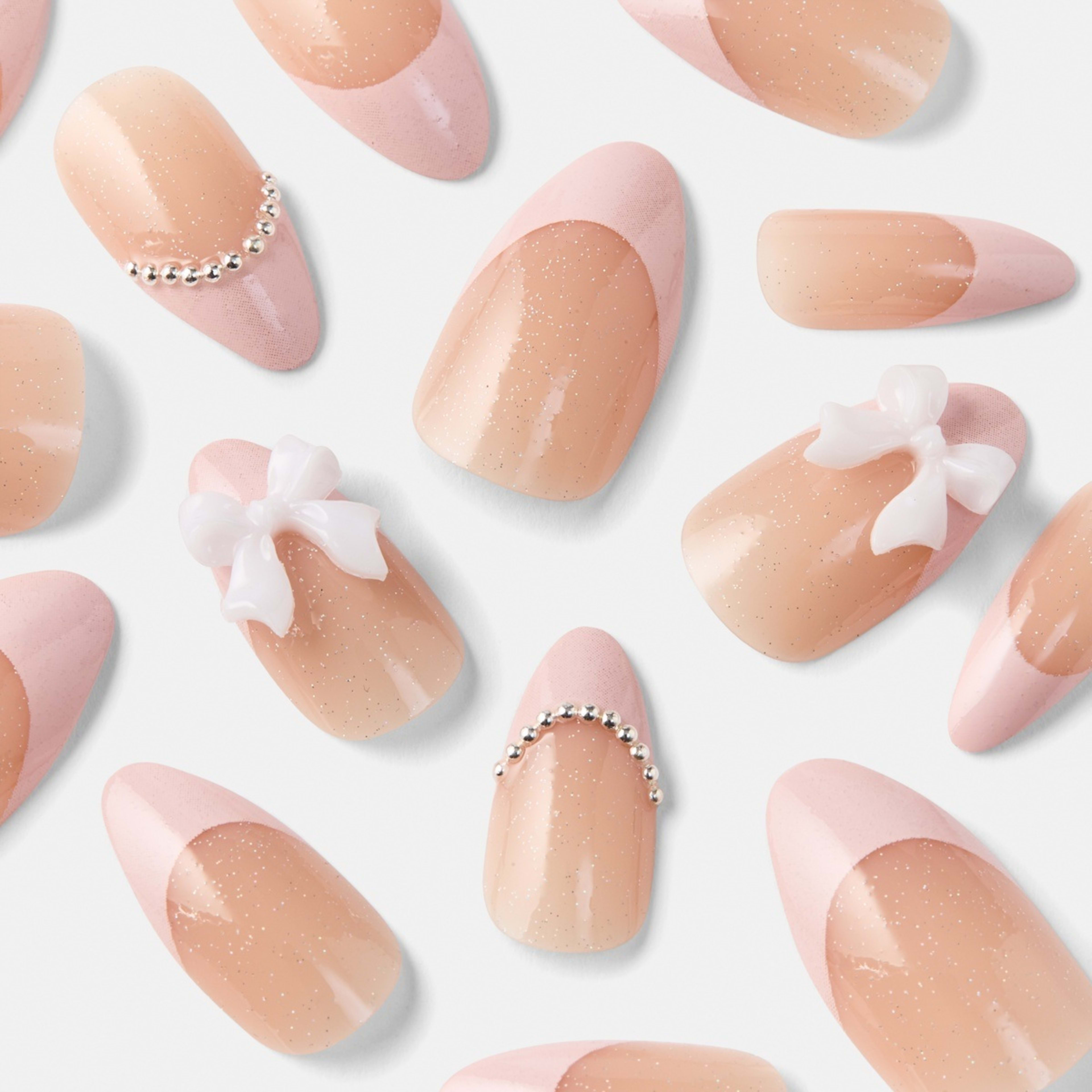 4 OXX Cosmetics 24 Pack Artificial Nails with Adhesive - Stiletto Shape, 3D Bow, 4 of 5