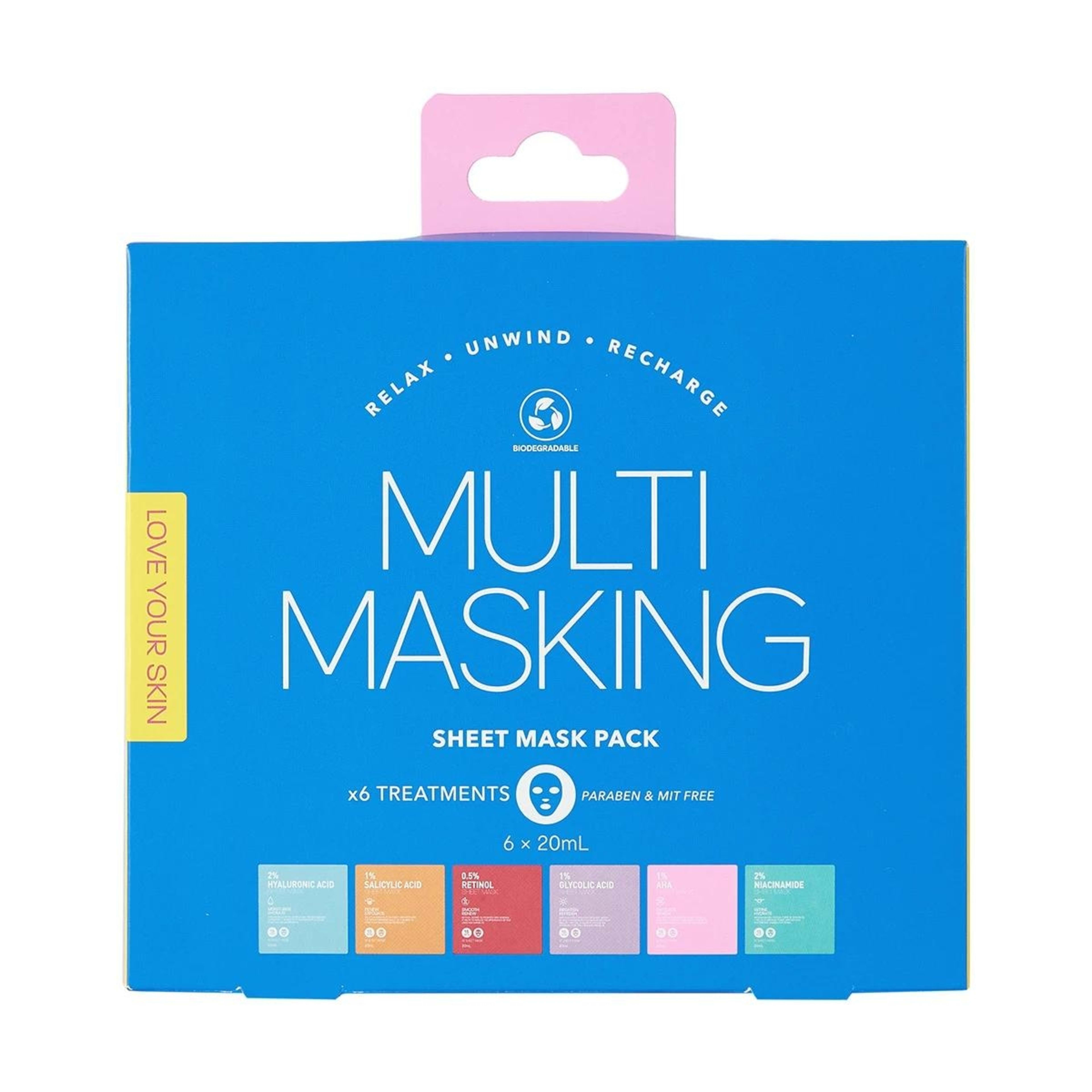 1 6 Pack Multi Masking Treatment Sheet Masks