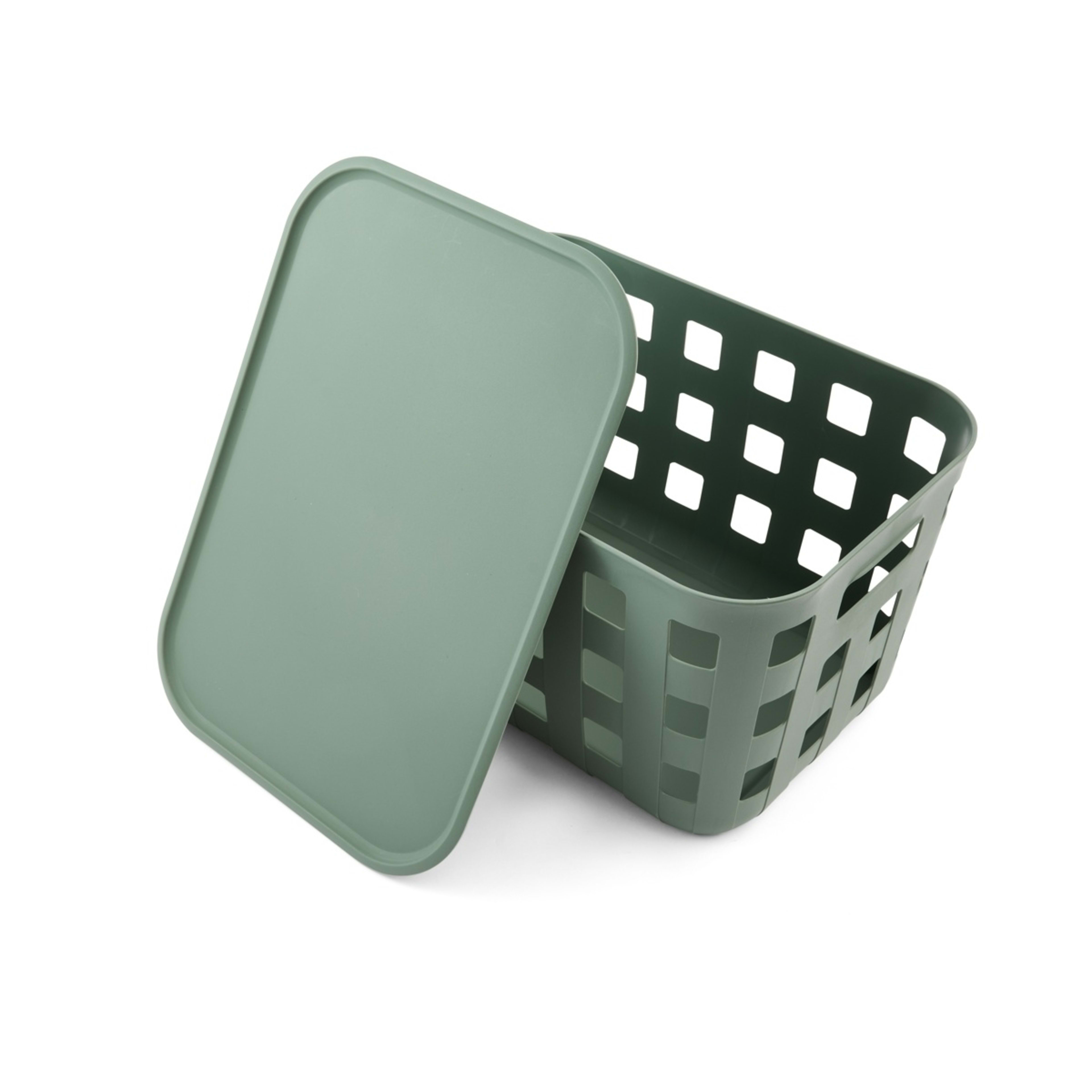 5 18L Rectangle Trellis Basket with Lid - Green, 5 of 9