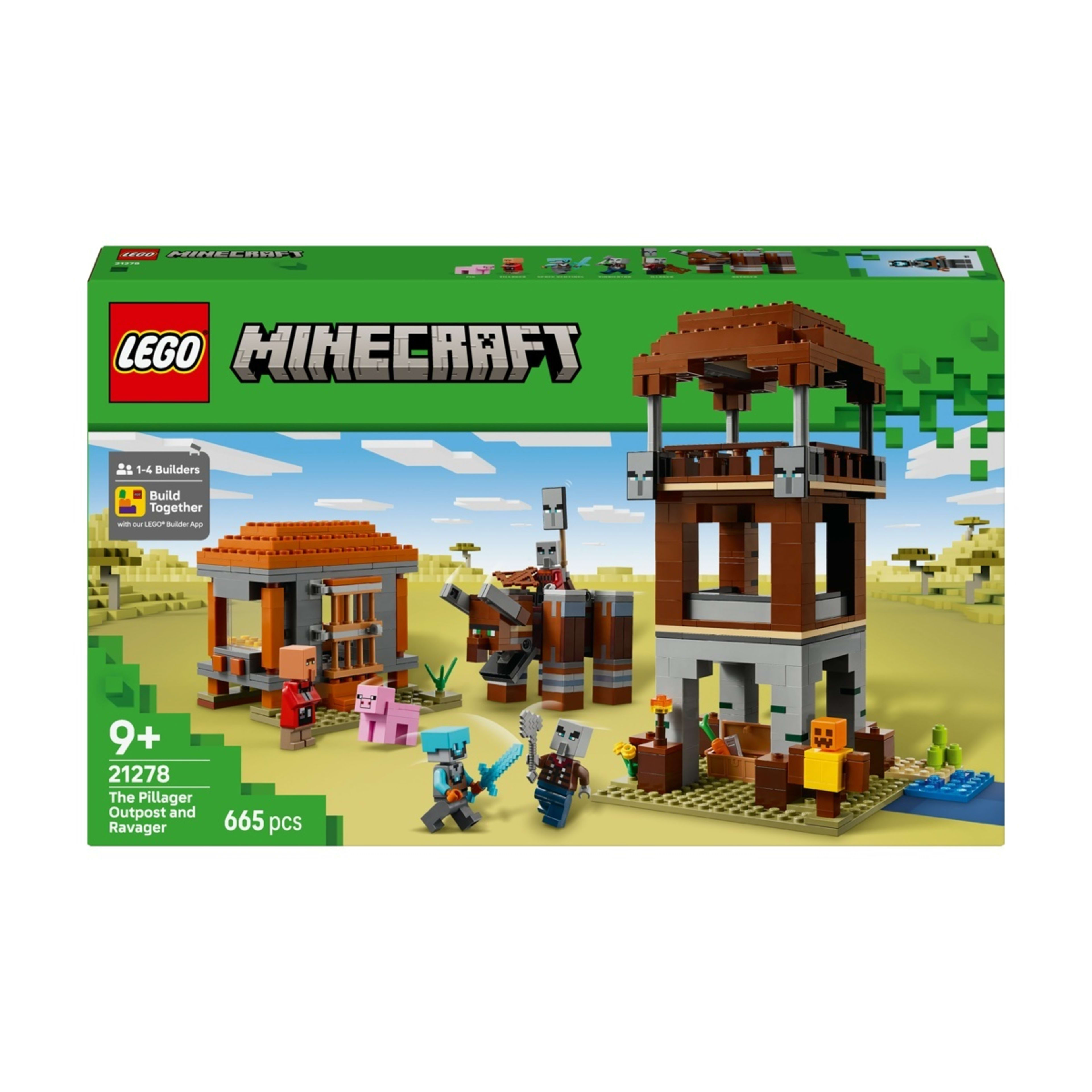 1 LEGO Minecraft The Pillager Outpost and Ravager 21278