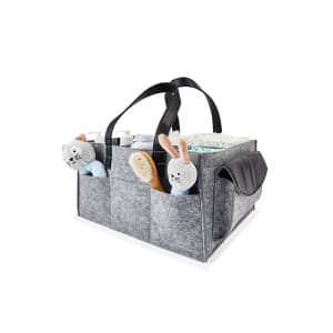 Large Nappy Caddy - Grey and Black