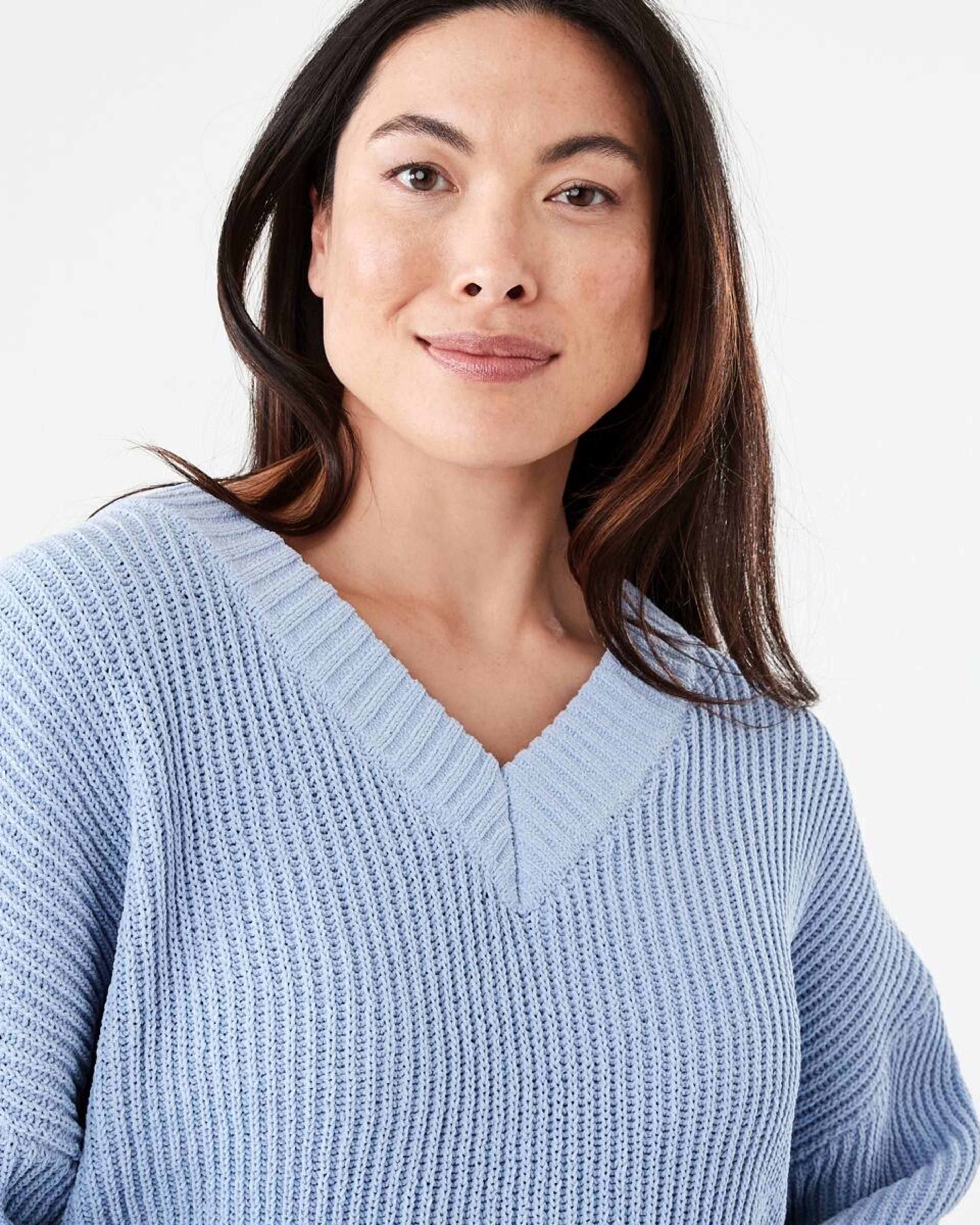 4 Chenille V-Neck Jumper HERON, 4 of 5