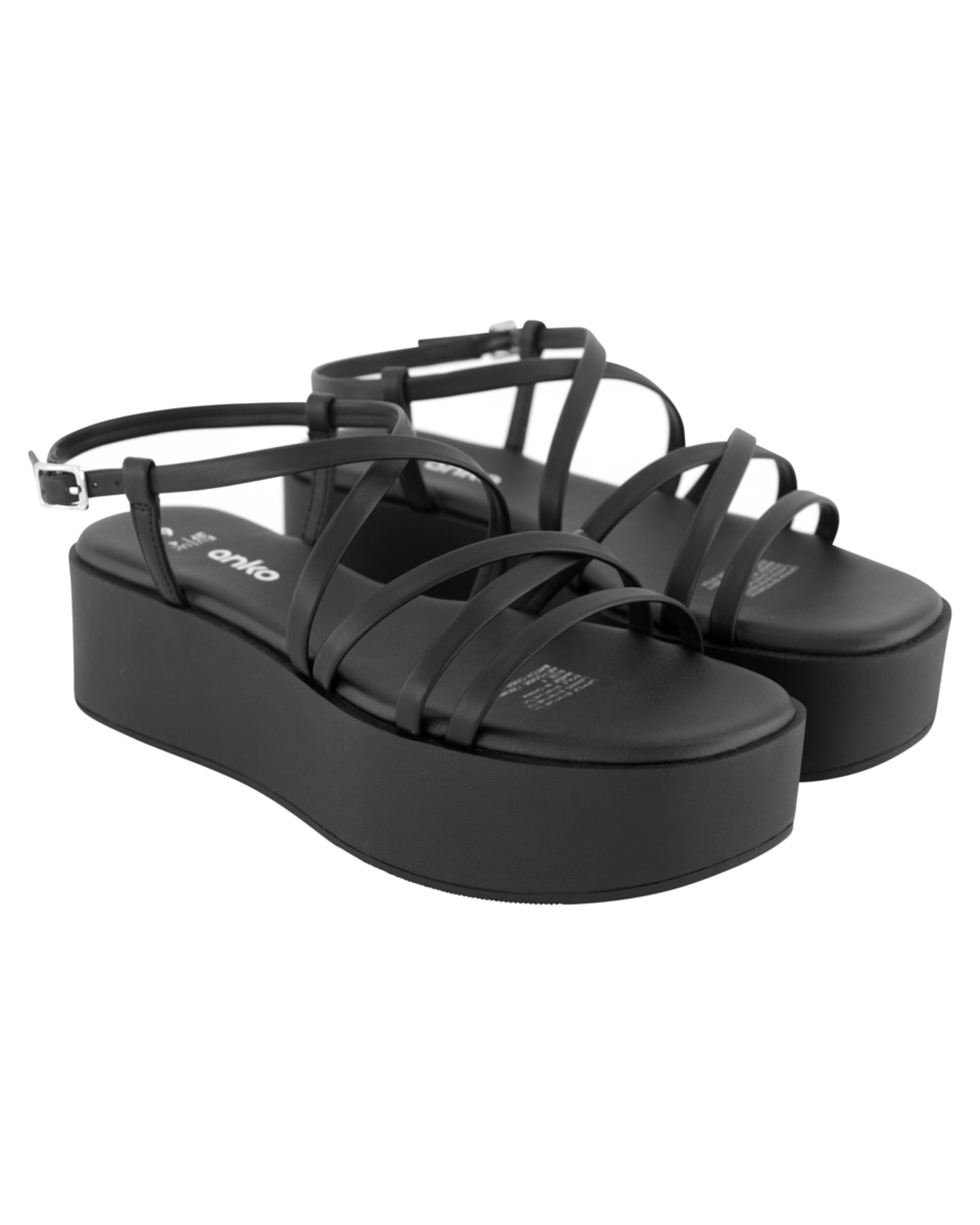 2 Strappy Flatform Heels Black, 2 of 5