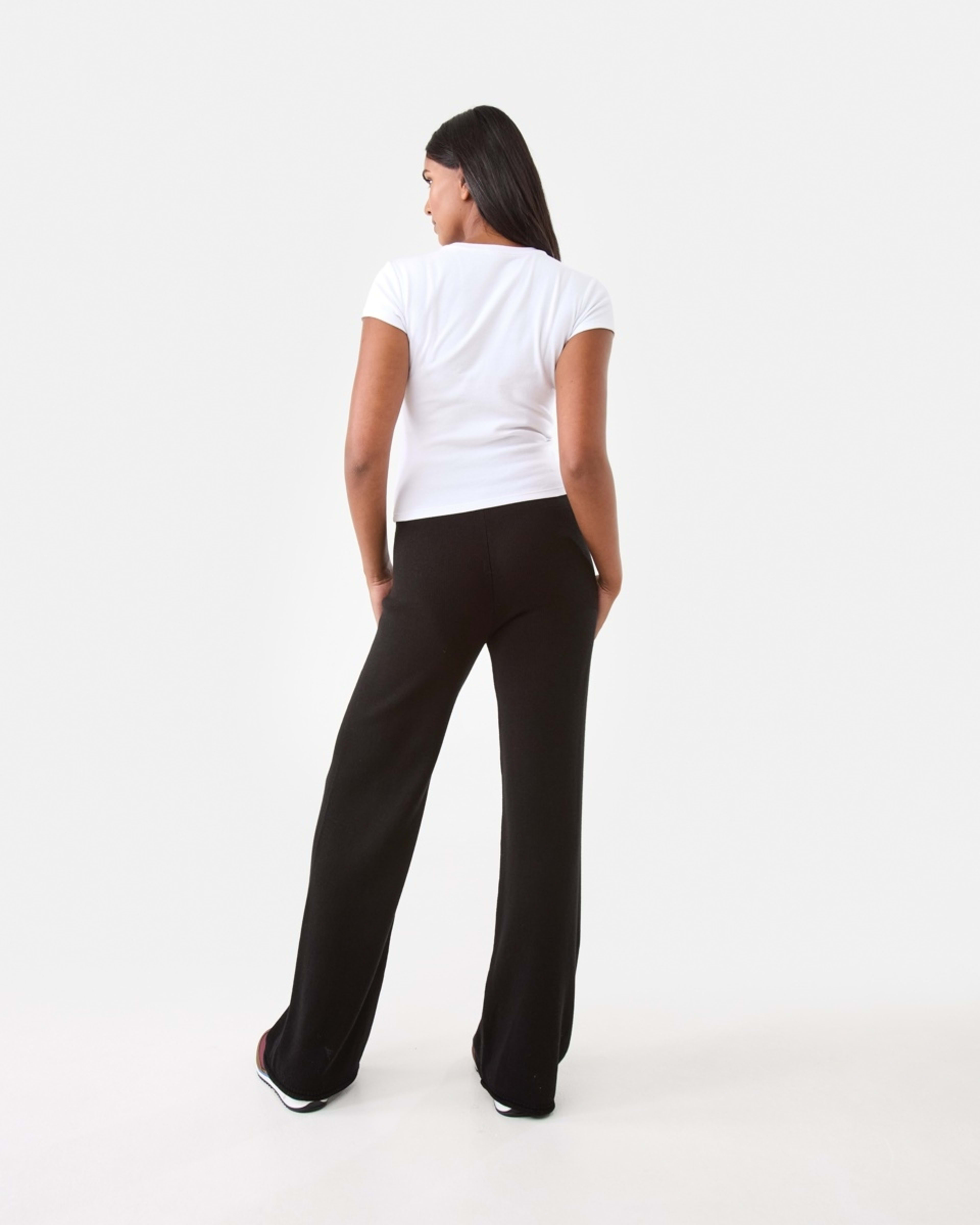 4 Rolled Up Hem True Knit Pants Black, 4 of 6