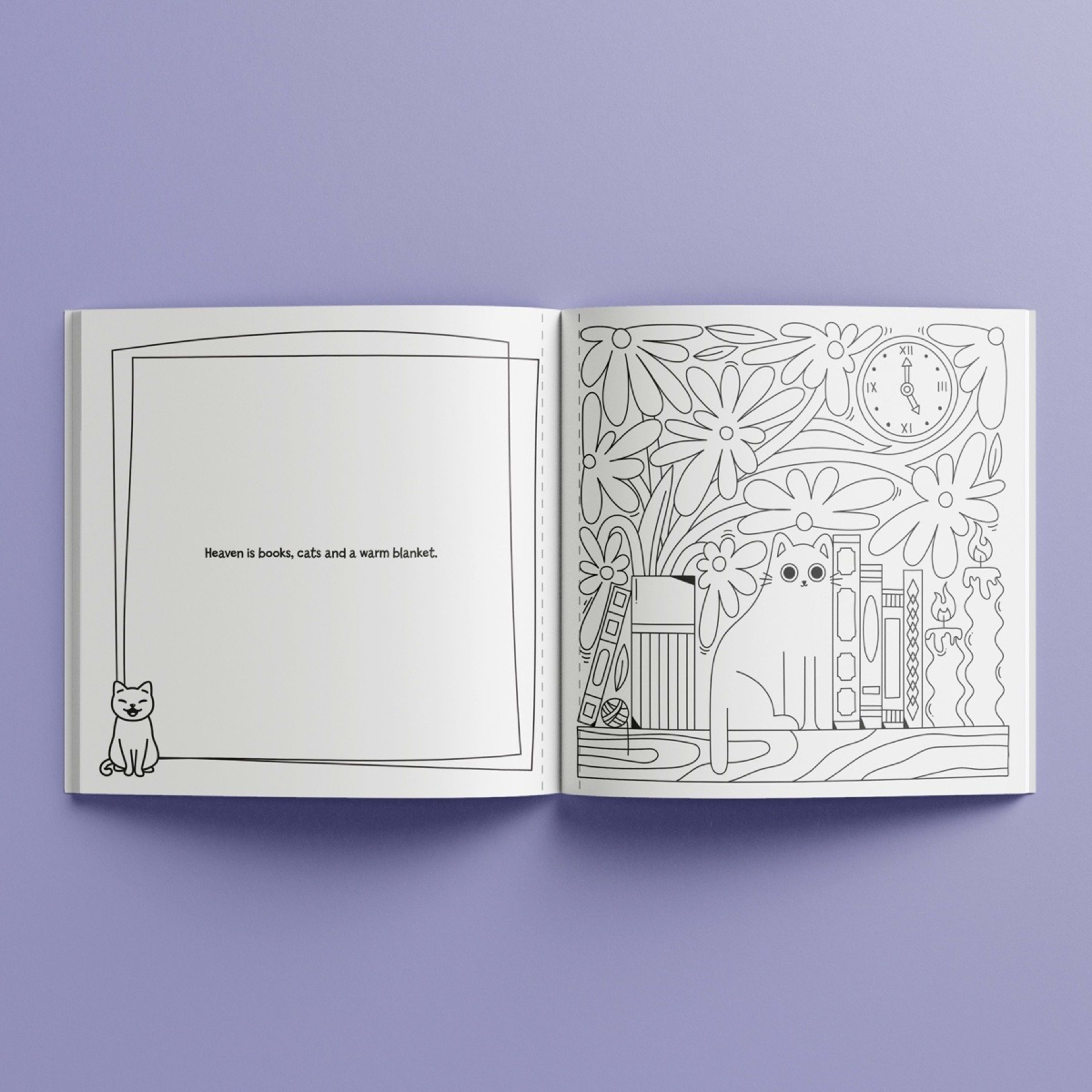3 Art Maker All I Need Is Books & Cats Creative Colouring Book, 3 of 5