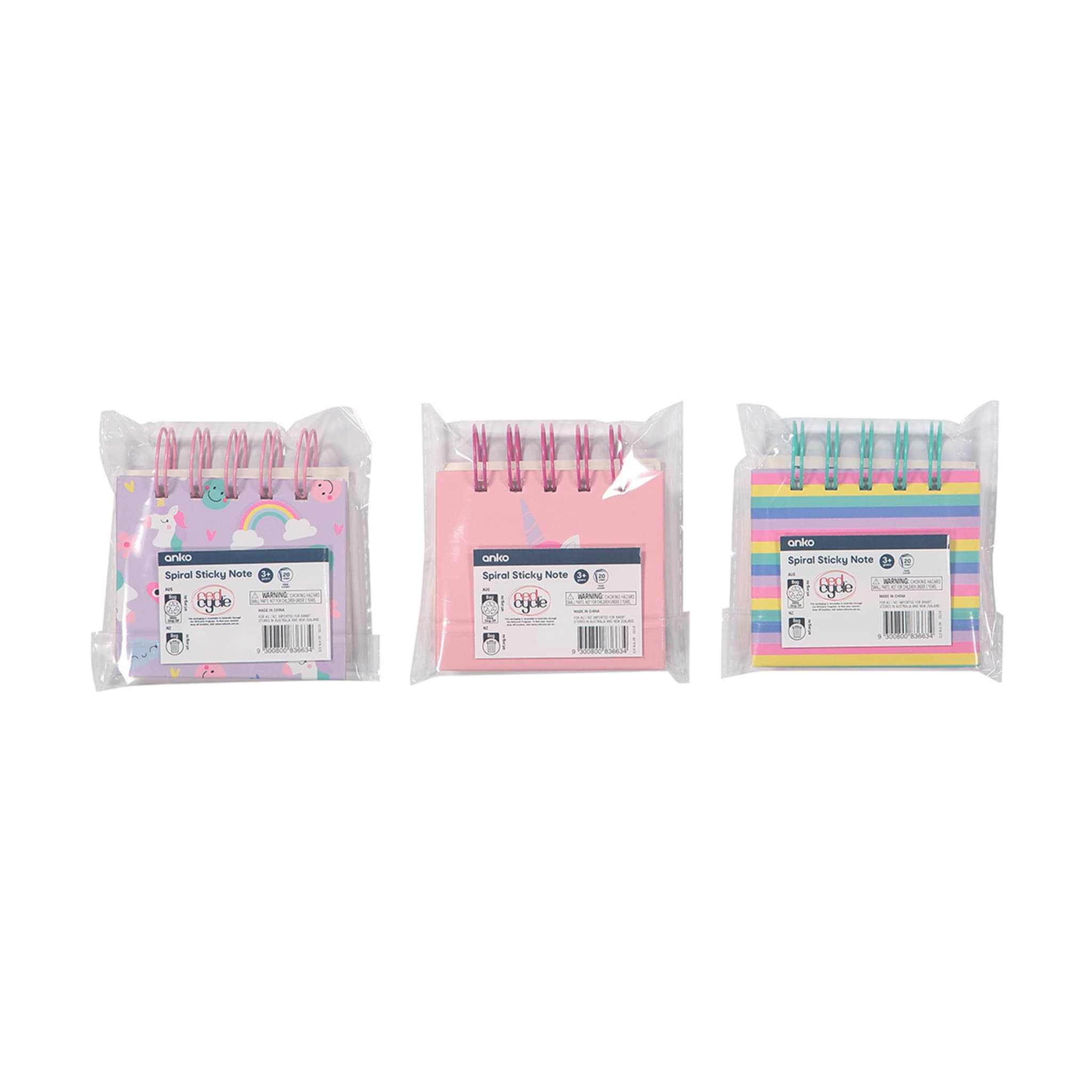 Spiral Sticky Note Assorted Kmart